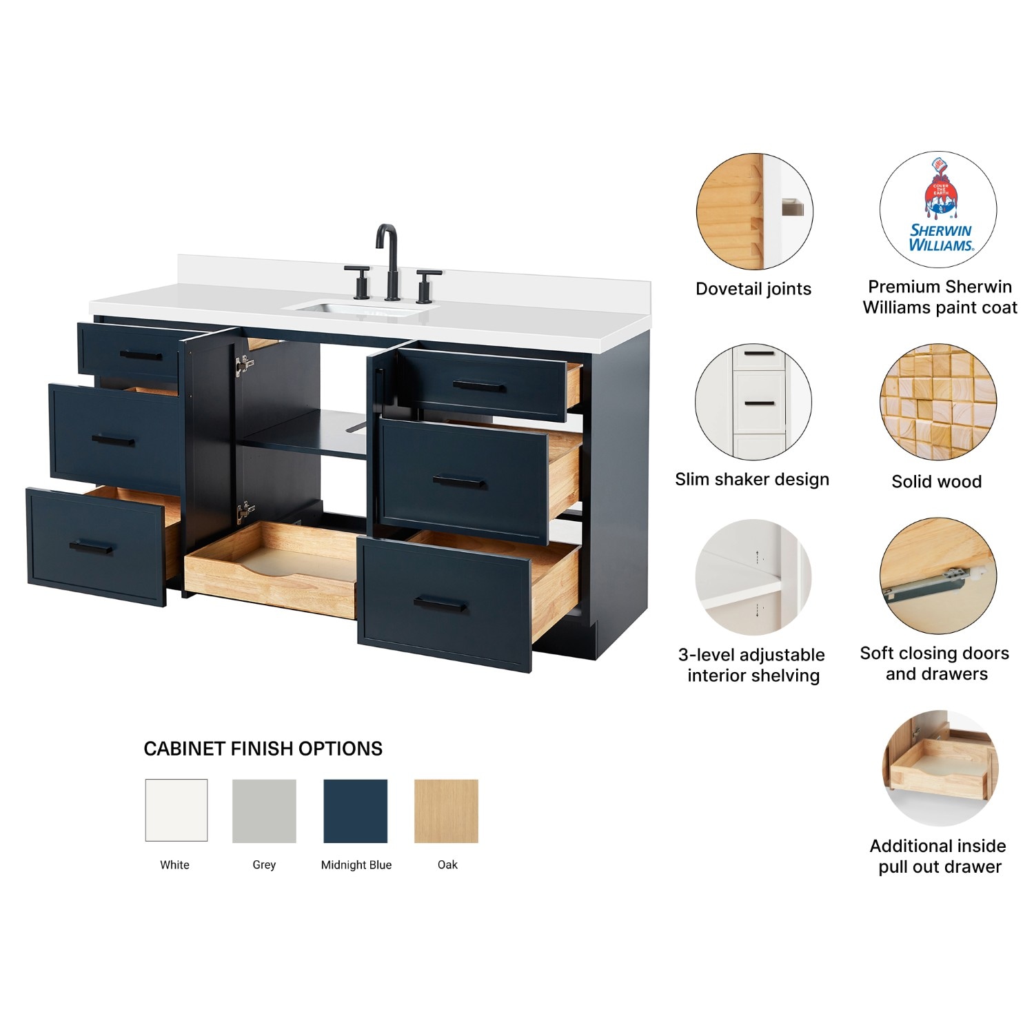 ARIEL K67WQRVOMNB Bath-Vanity-Combo - View #5