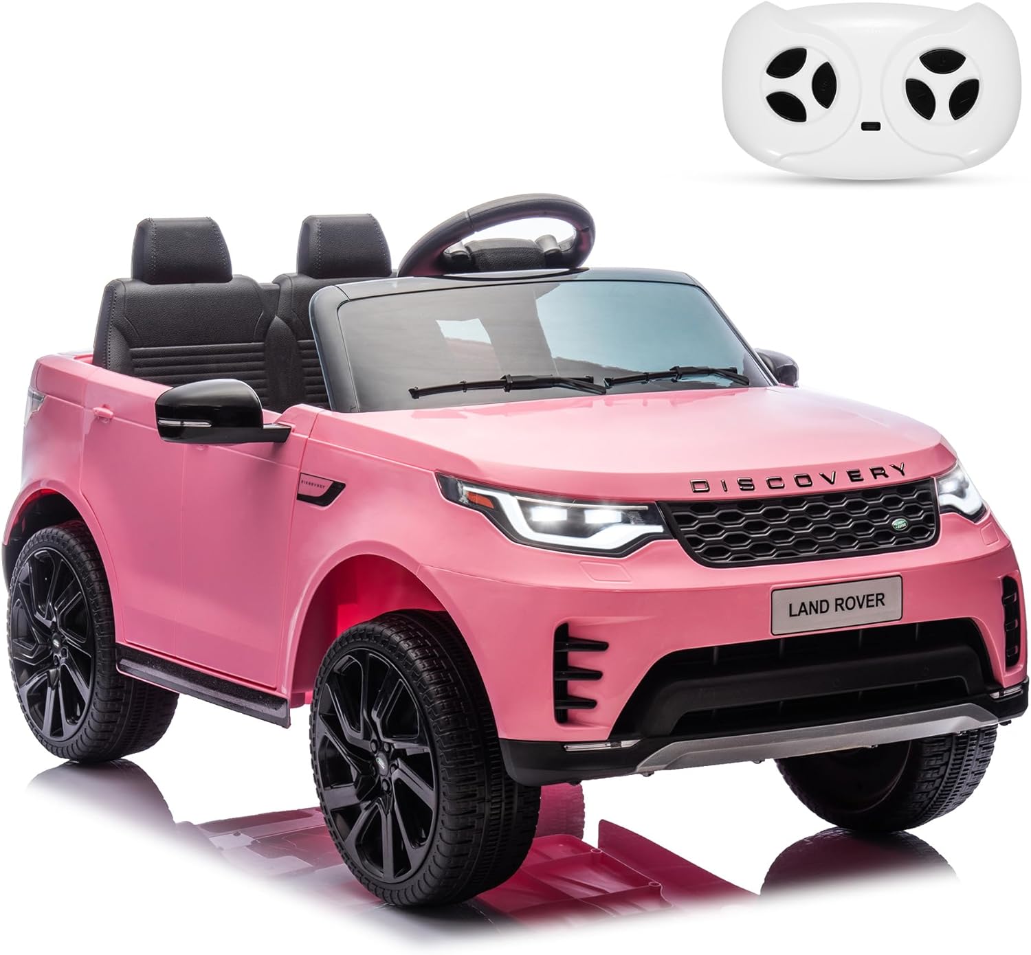Qeetex KIDSPTG334QTC2E 12V Licensed Land Rover Kids Ride On Car With Remote Control Dual Motors Led Lights Mp3 Usb Fm Radio And Safety Features Pink