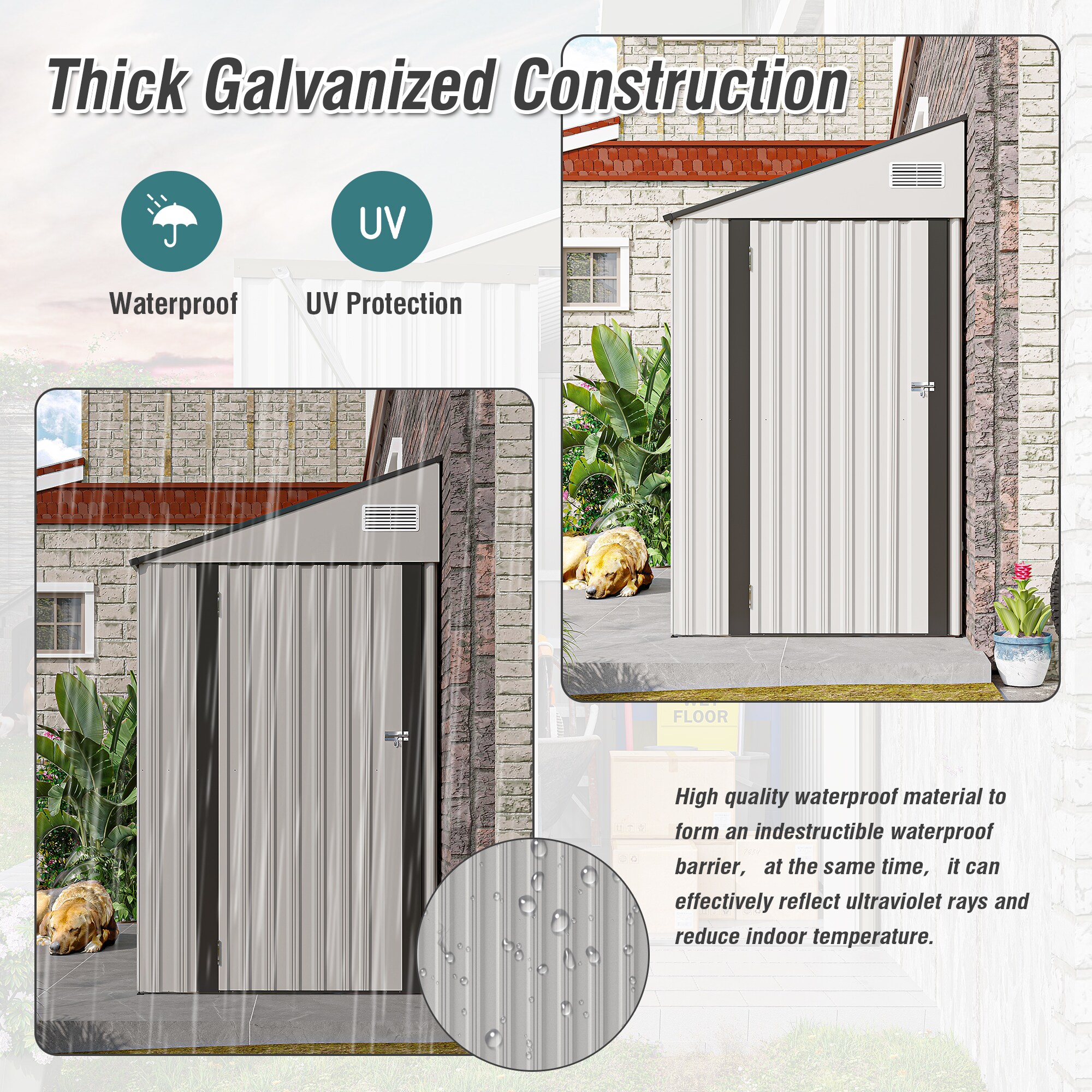 WELLFOR GIZHE758BN Metal-Storage-Buildings-Sheds - View #5