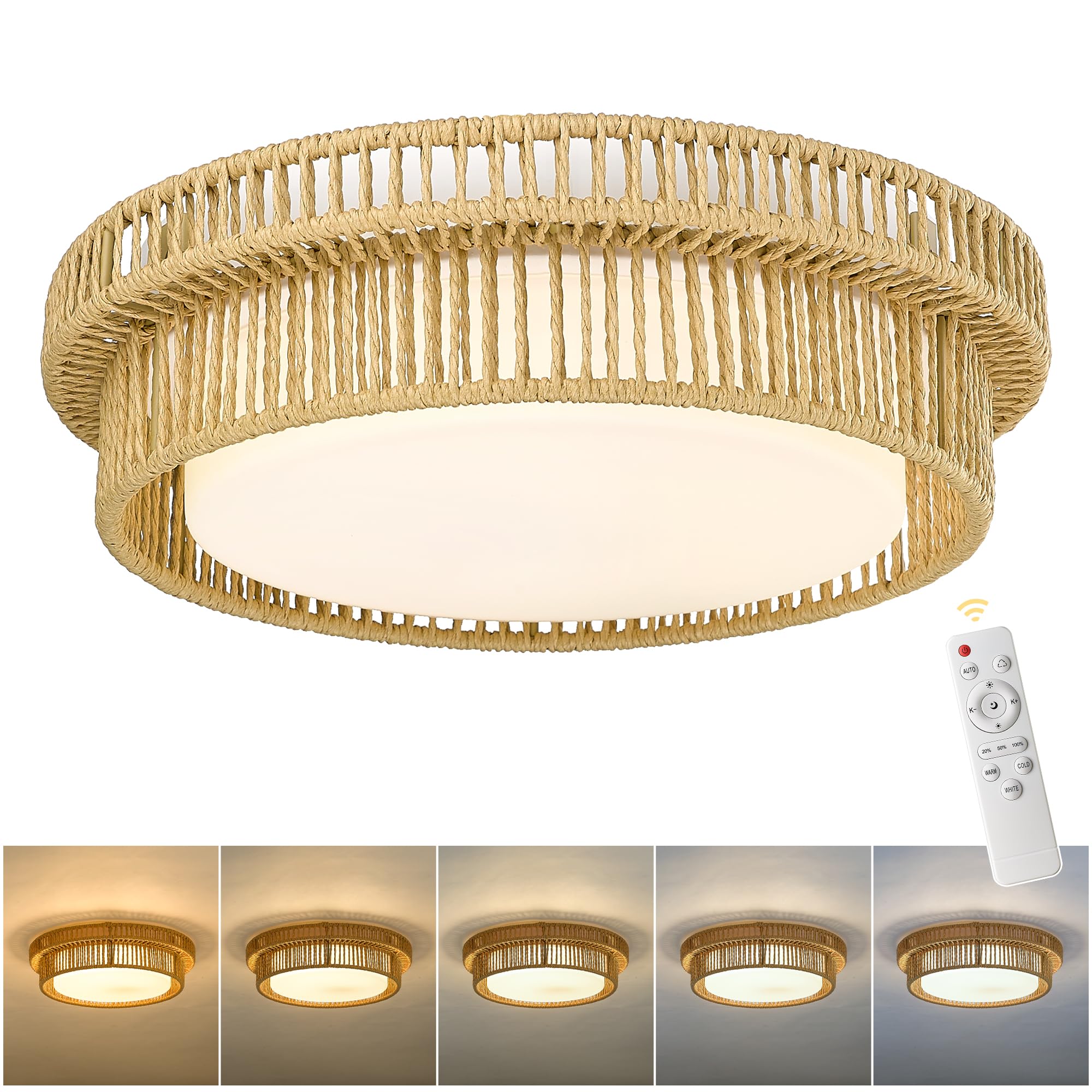LTMATE LS5HYS78LF-LED Flush Mount 1 -Light 17.8-in Yellow Integrated LED Flush Mount Light