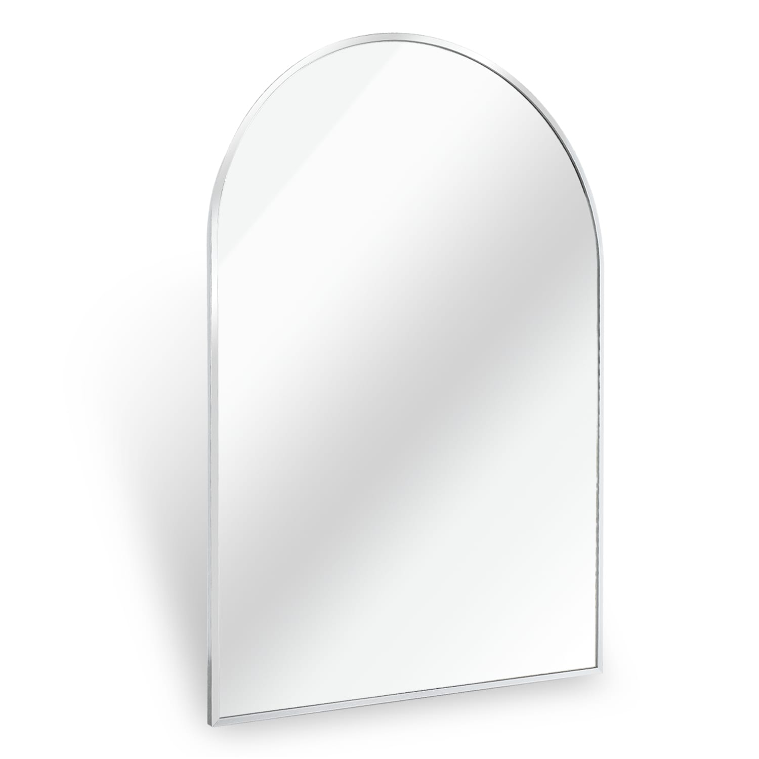 Forclover HUC-AR2436SL 24-Inches x 36-Inches Beveled Arch Bathroom Vanity Mirror ( Silver )