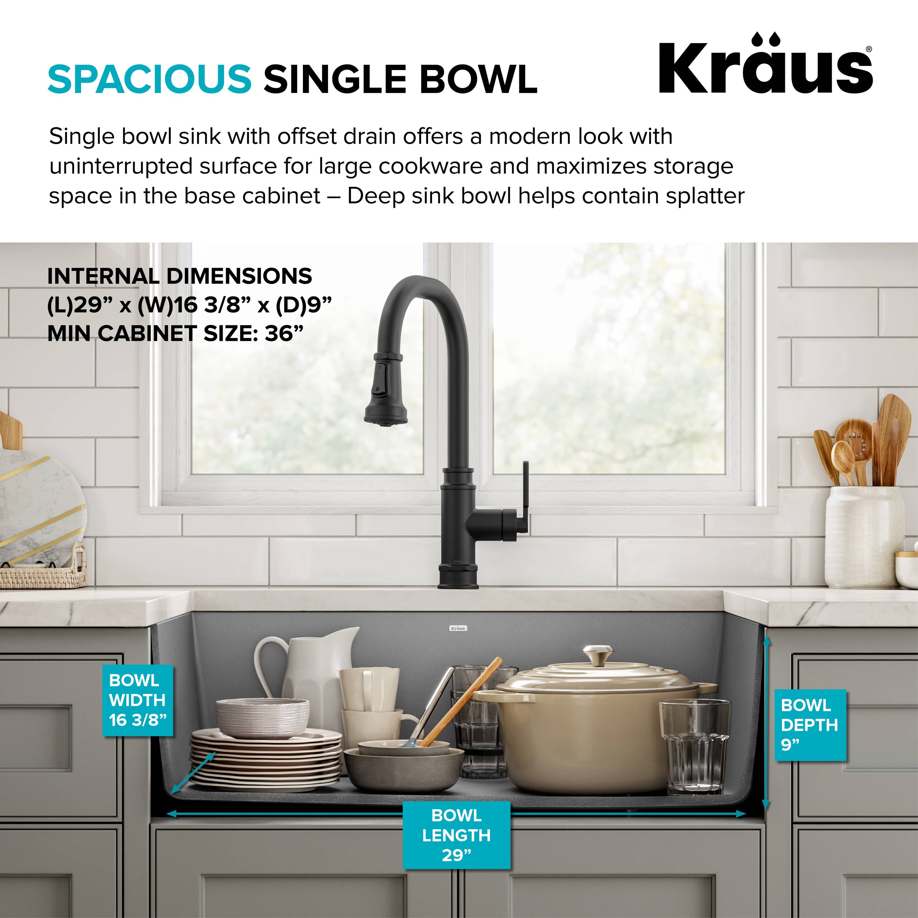 Kraus KGU-55GREY Kitchen-Sinks - View #5