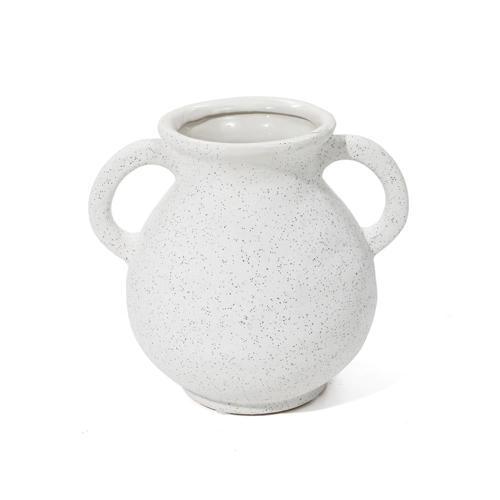 LuxenHome WHD1986 White Ceramic Modern Vase