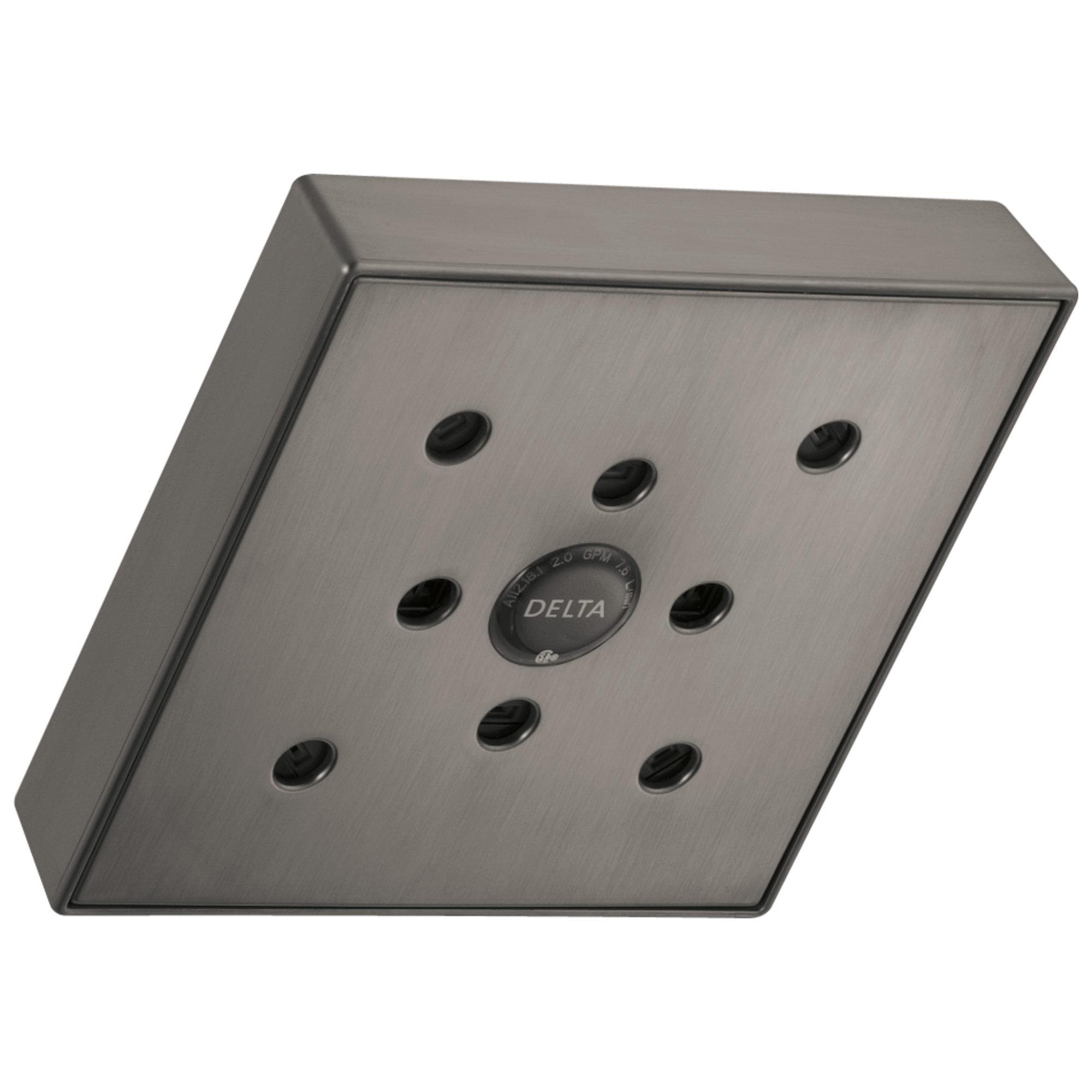 Delta RP70171KSPR 1.0 -Spray Lumicoat Black Stainless 6-in Square Fixed Rain Shower Head 1.75 GPM
