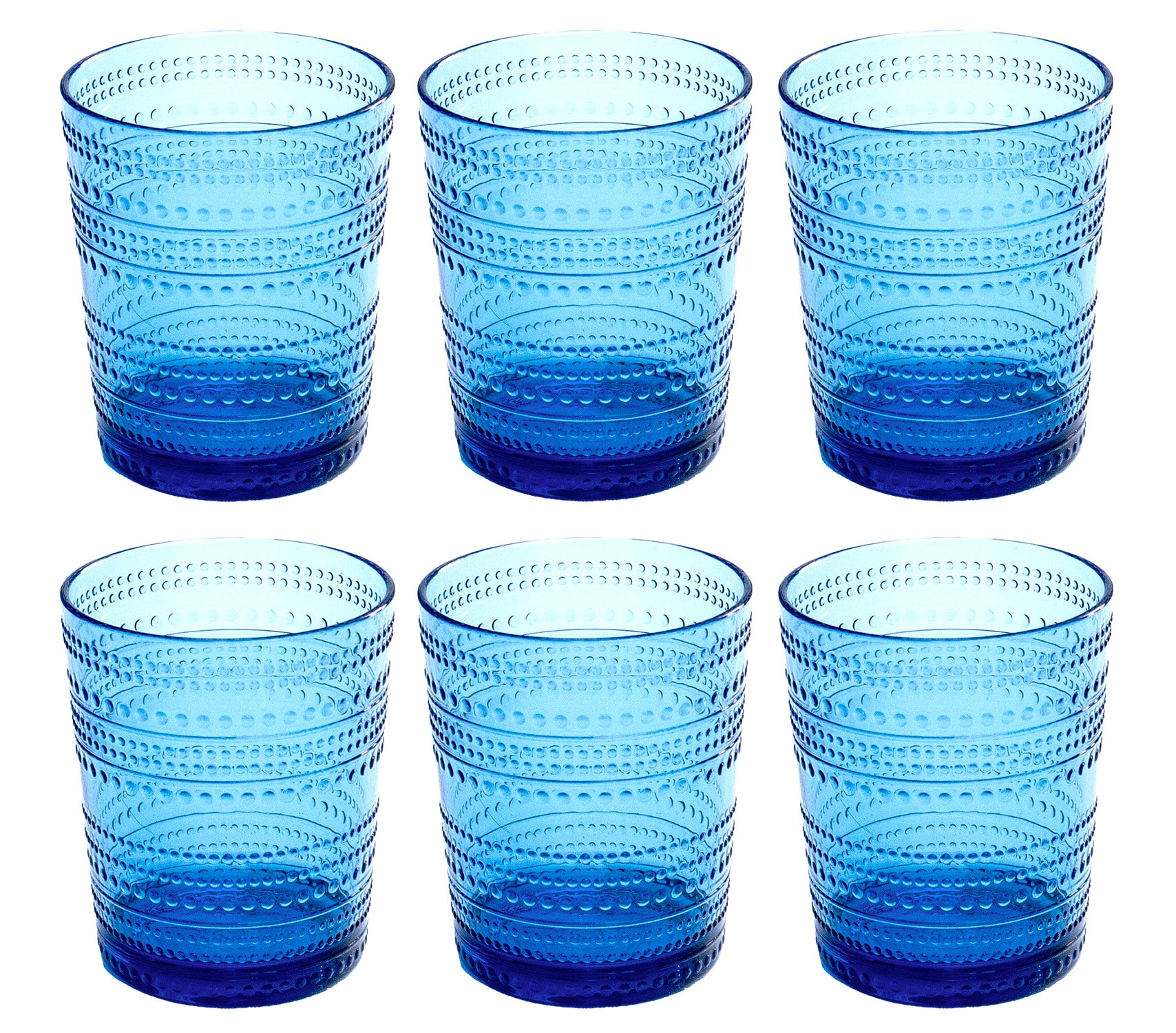 TarHong Beaded Acrylic Drinking Glass - Cobalt Blue - 15.6 oz - Set of 6