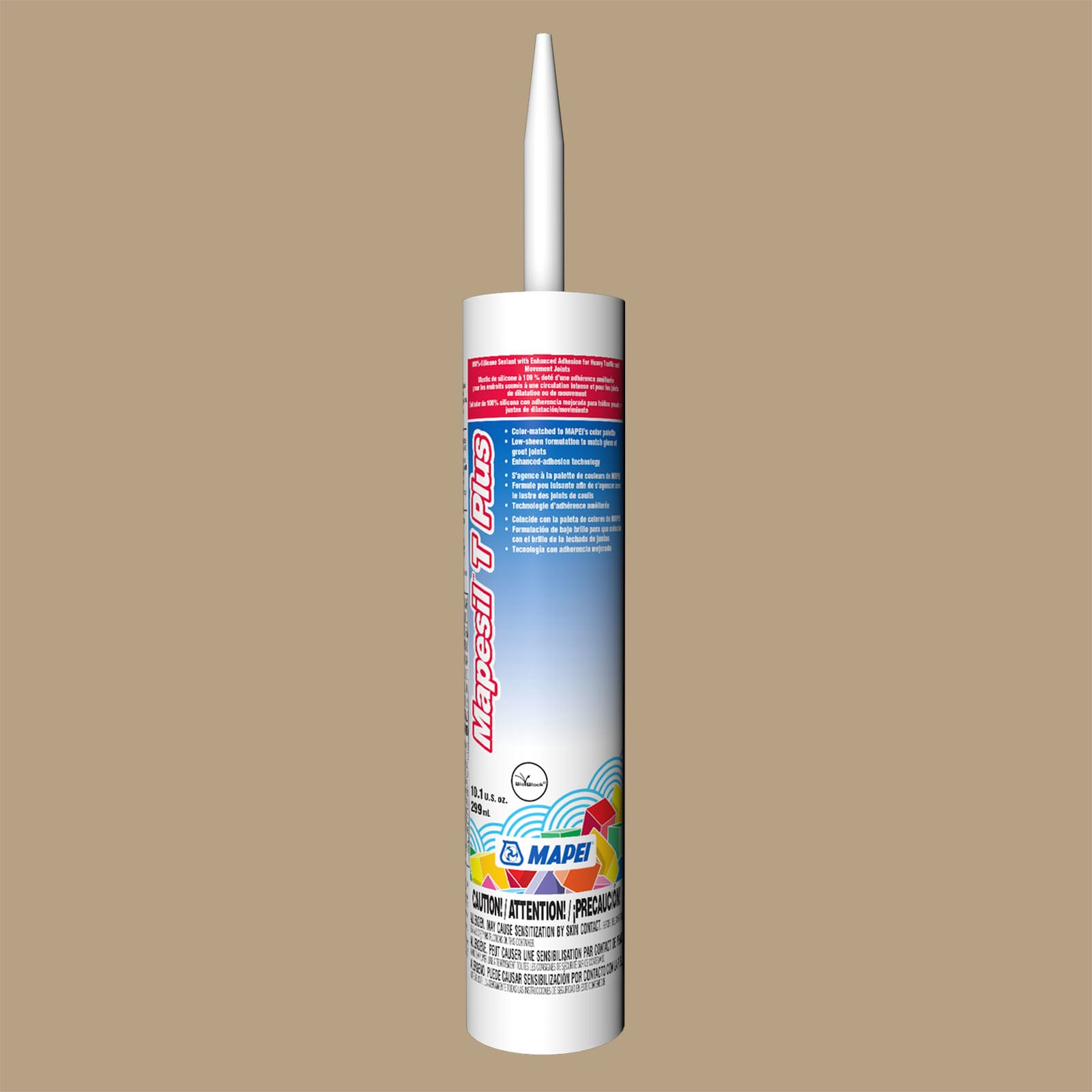 MAPEI 3BU504441 Mapesil T Plus 10.1-oz Tile & grout Pale Umber #5044 Silicone Caulk