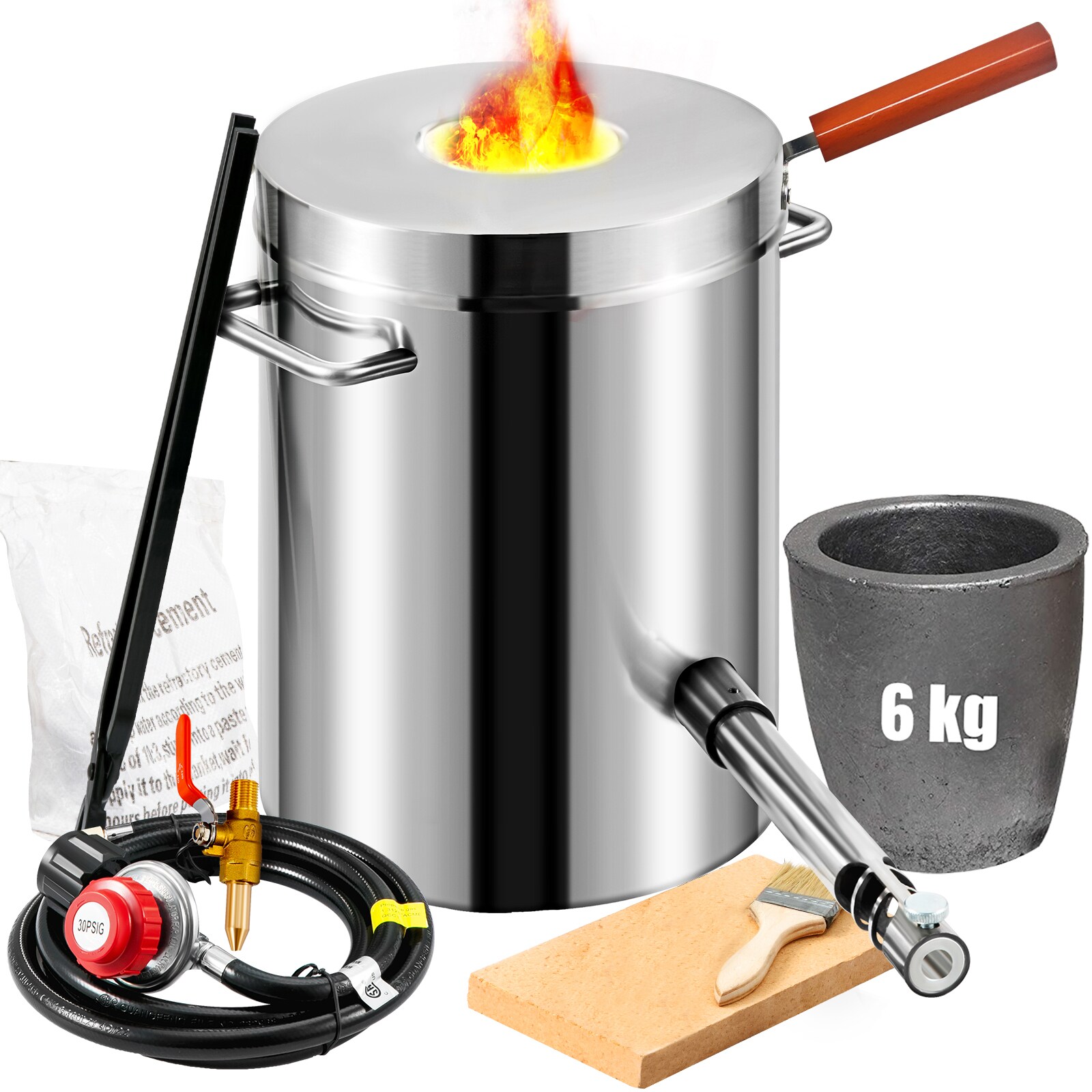 GIVIMO Graphite Crucible Propane Smelting Furnace 13-lb Capacity
