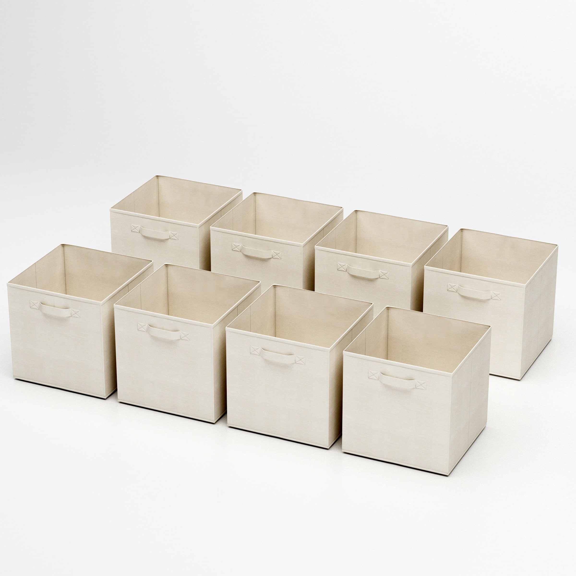 Hastings Home 6-Pack Storage Bins 10.5-in W x 10.5-in H x 11.5-in D Beige  Polypropylene Collapsible Bin in the Storage Bins & Baskets department at