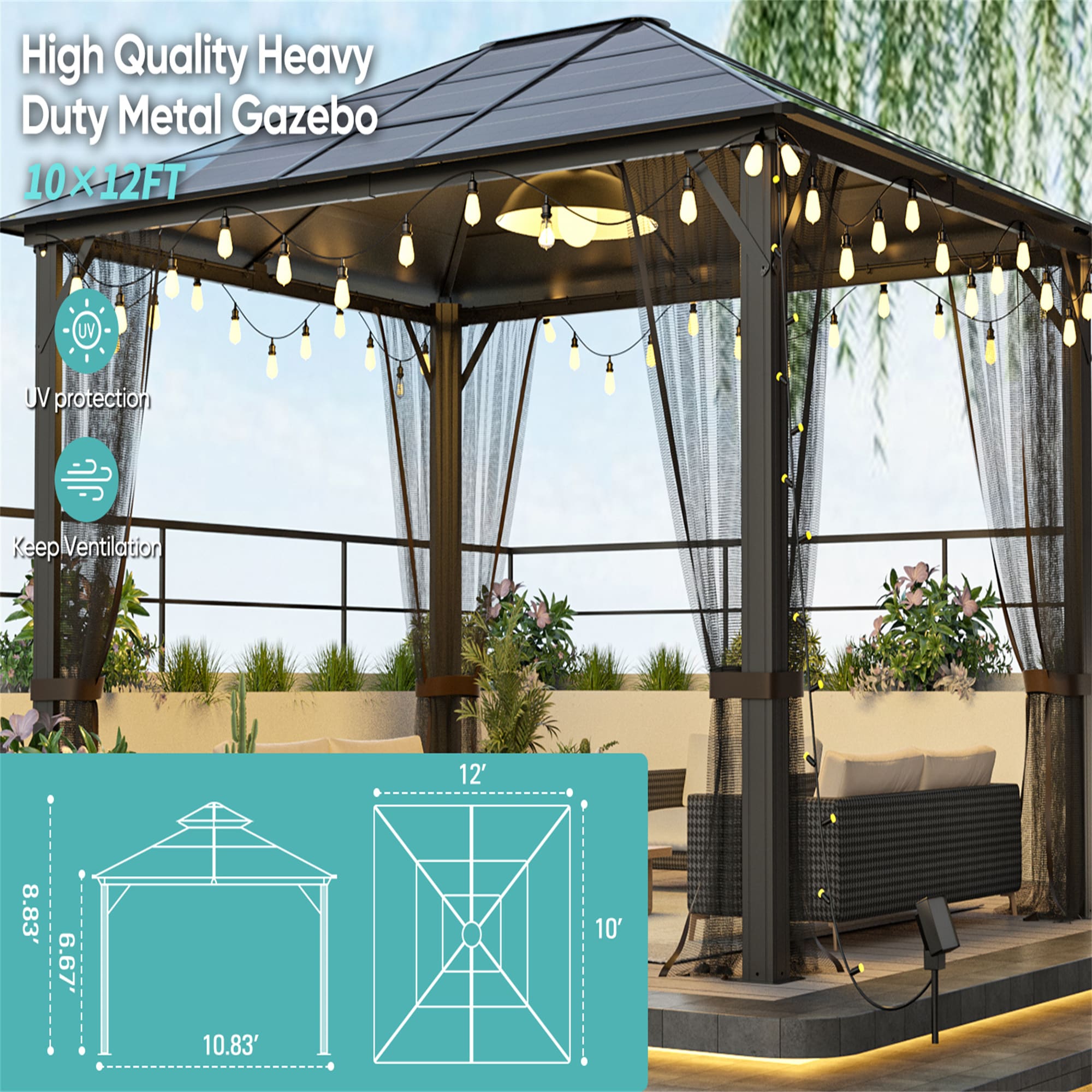 BABOOM BOM-9S00003-OR Wood-Resin-Gazebos - View #3