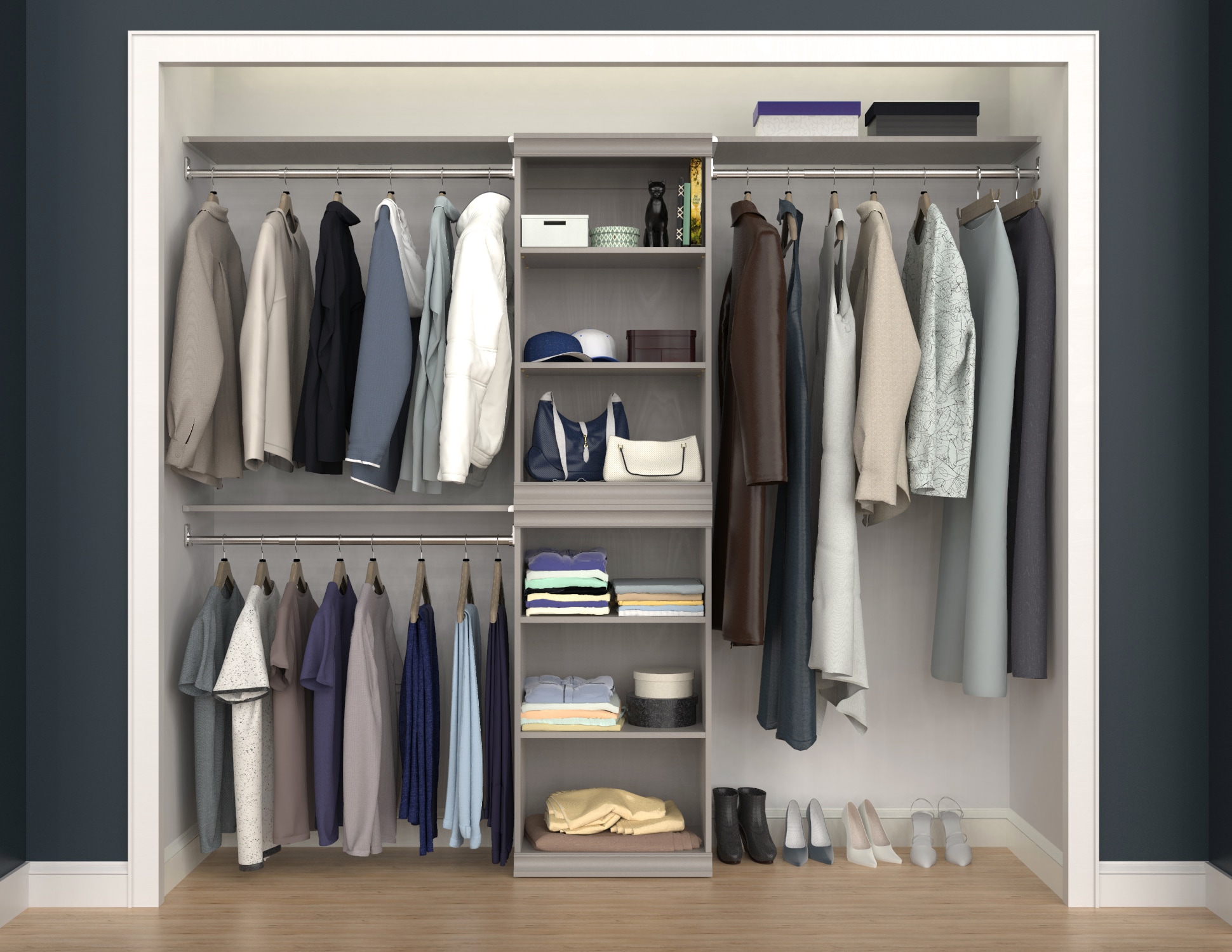 ClosetMaid Modular Closet 21.38-in W x 15.91-in D x 40.29-in H Smoky ...