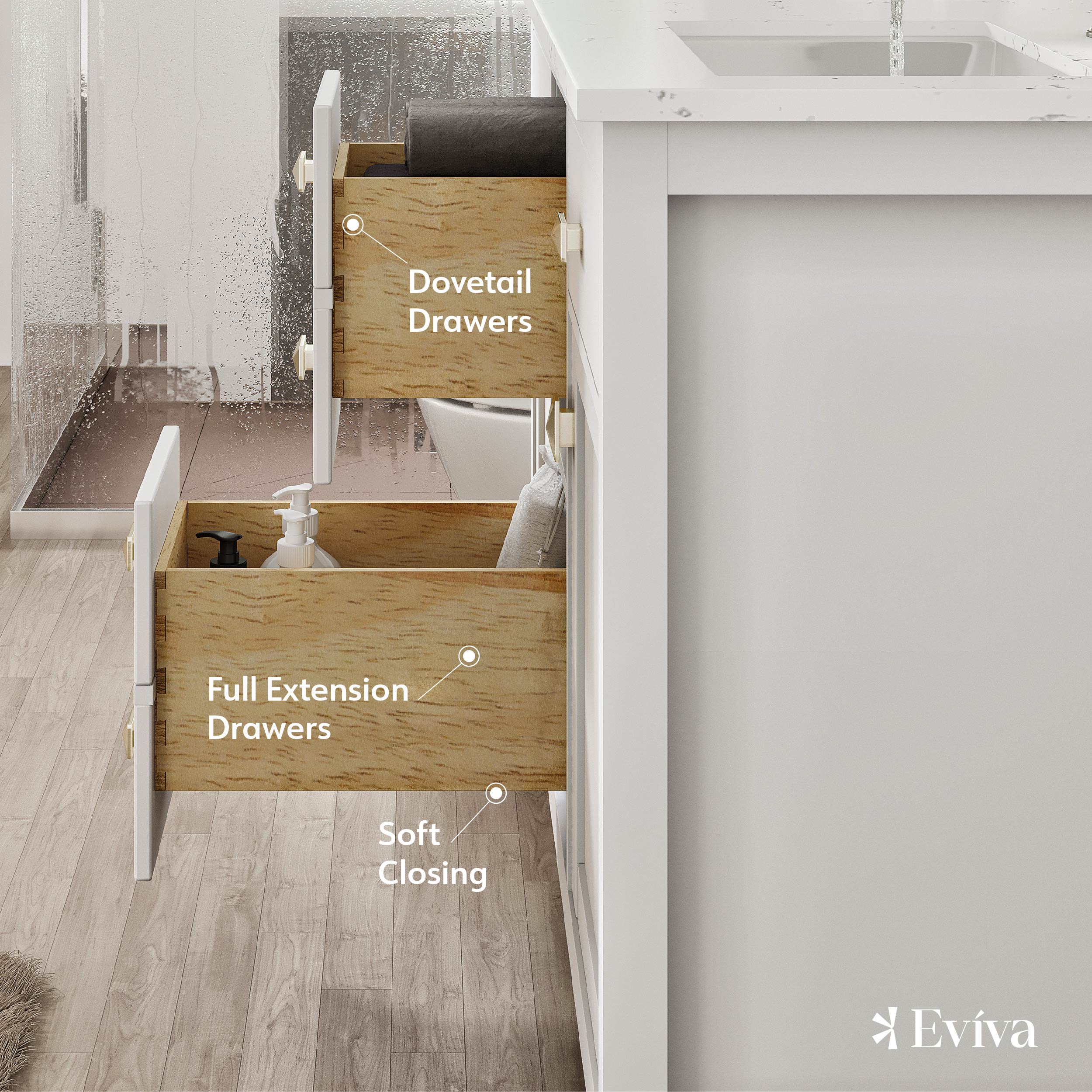 Eviva TVN313-48WH-DS Bath-Vanity-Combo - View #5
