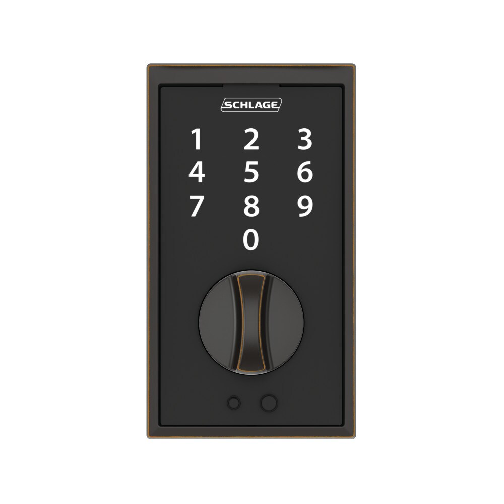 Schlage Touch Century Aged Bronze Electronic Deadbolt Lighted Keypad Touchscreen