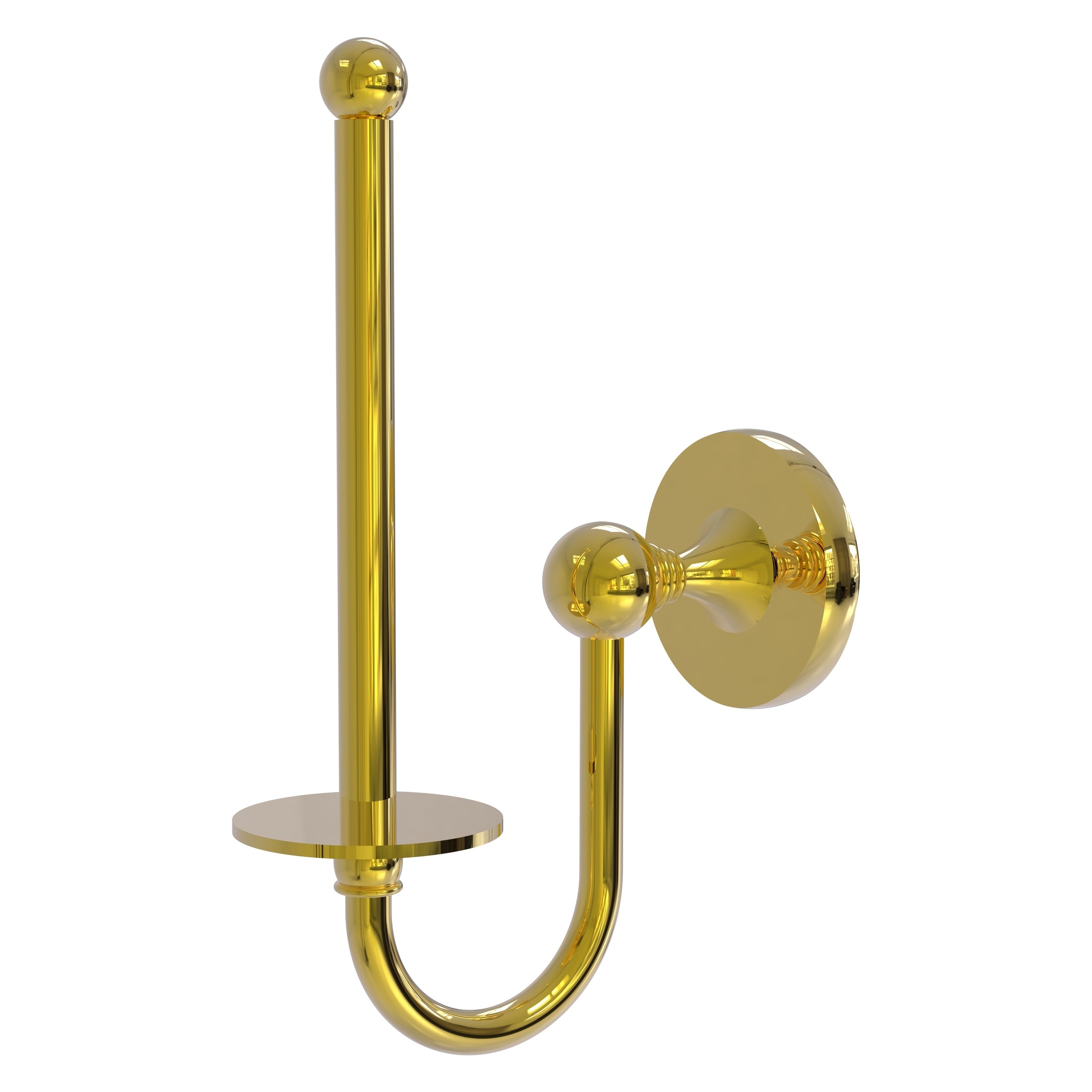 Allied Brass SL-24U-PB Shadwell Polished Brass Wall mount Single post Toilet Paper Holder 1 -Rolls