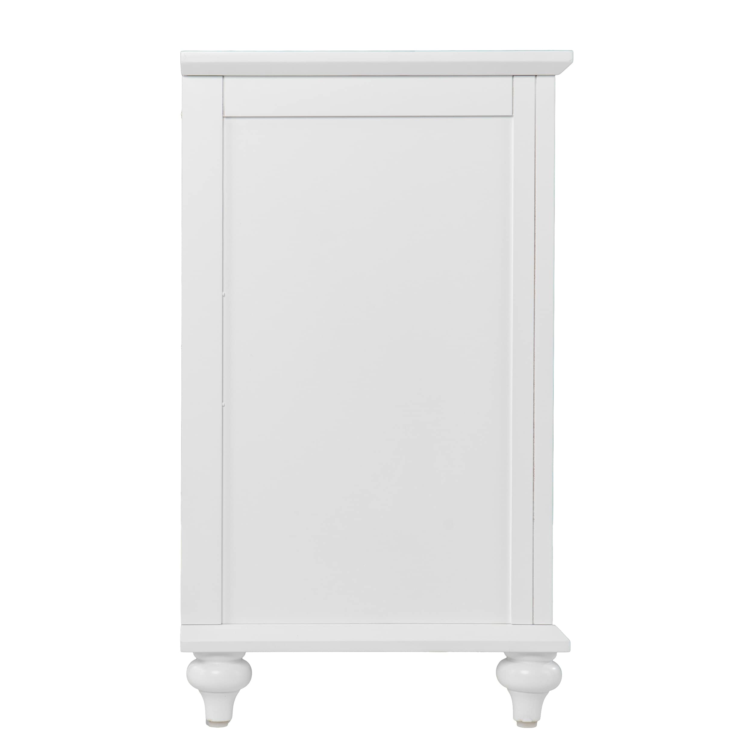 White Electric Fireplace TV Stand with Cabinets and LED Flames