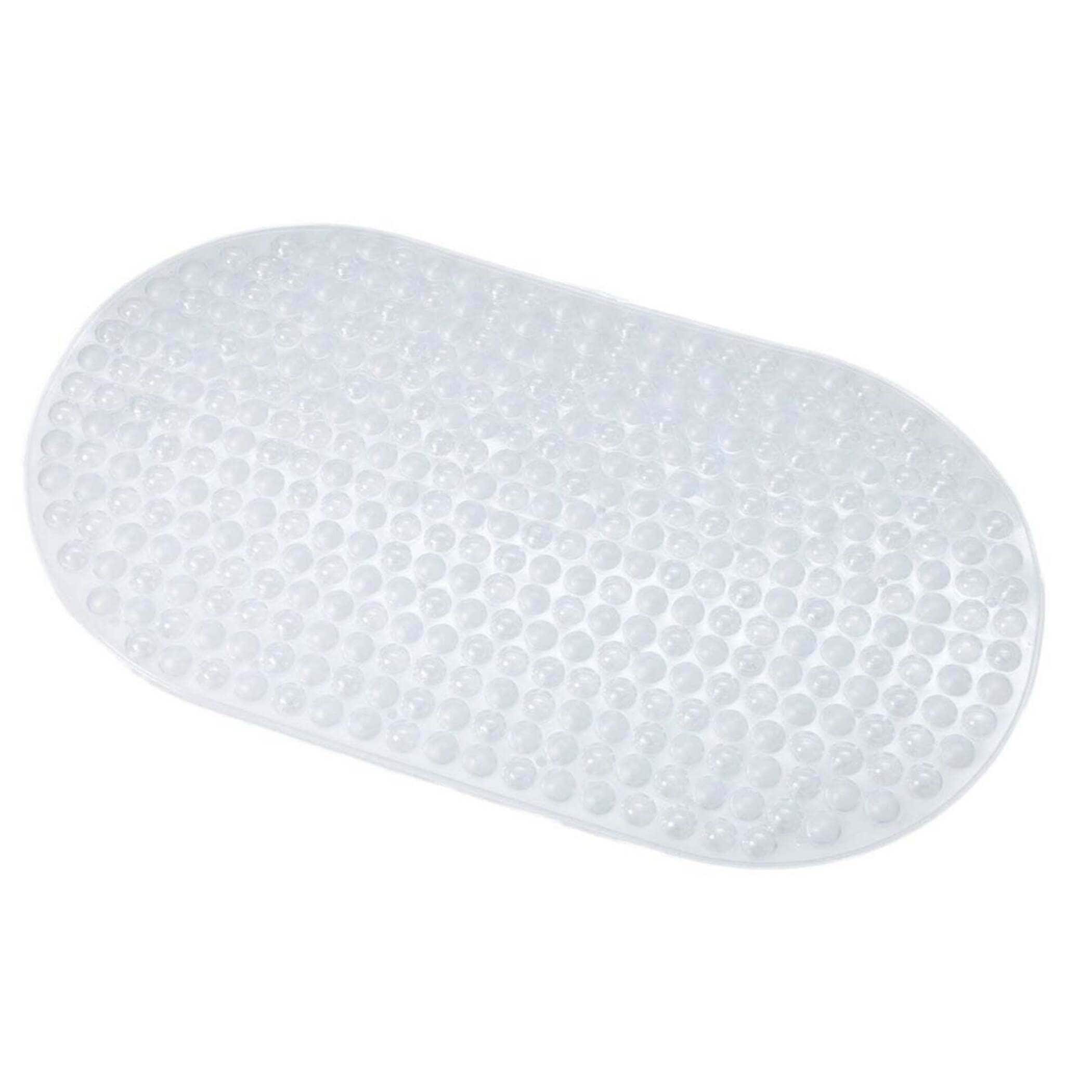 Bath Bliss Sanitized 27.5-in x 15.5-in Clear PVC Bath Mat in the Bathroom  Rugs & Mats department at