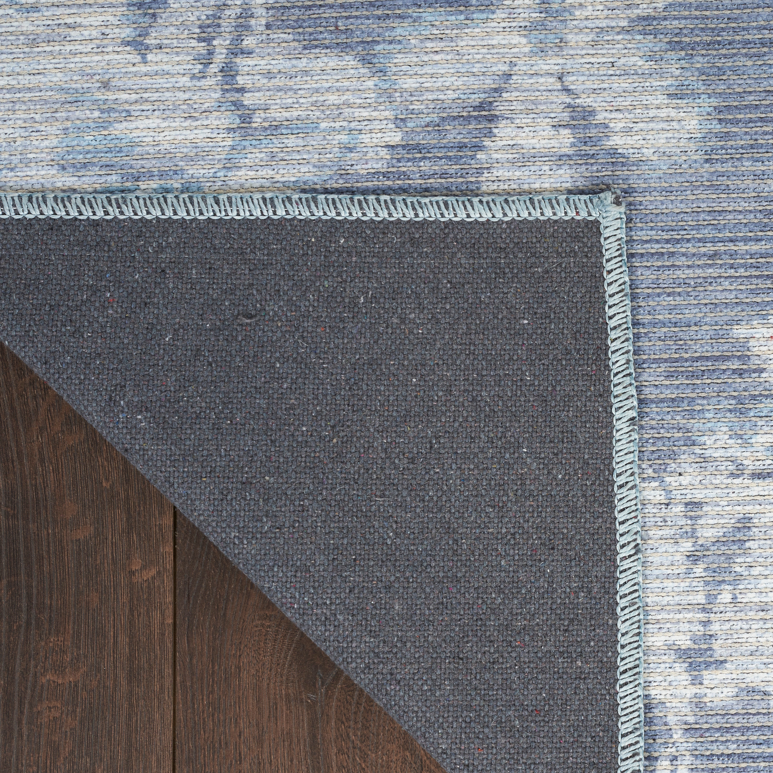 Gray and White Floral Chenille Rectangular Area Rug 7'10" x 9'10"