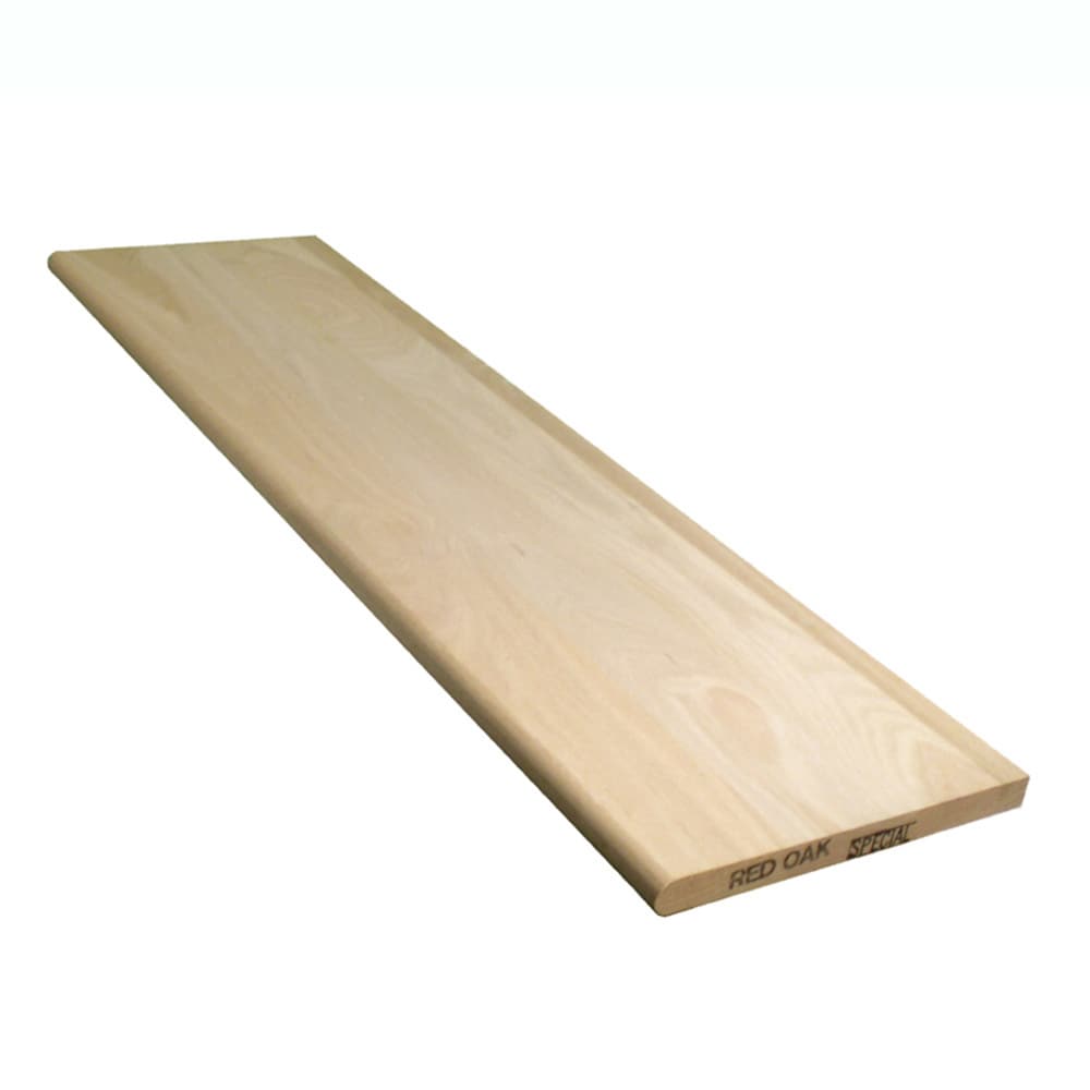 Stairtek BTRO1136 36-in x 11.5-in x 1-in Unfinished Red oak Bullnose Stair Tread