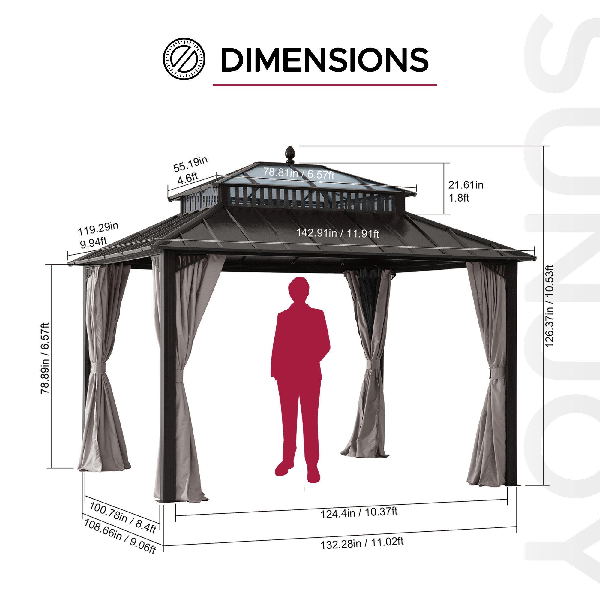 Sunjoy A10204386200 Wood-Resin-Gazebos - View #16