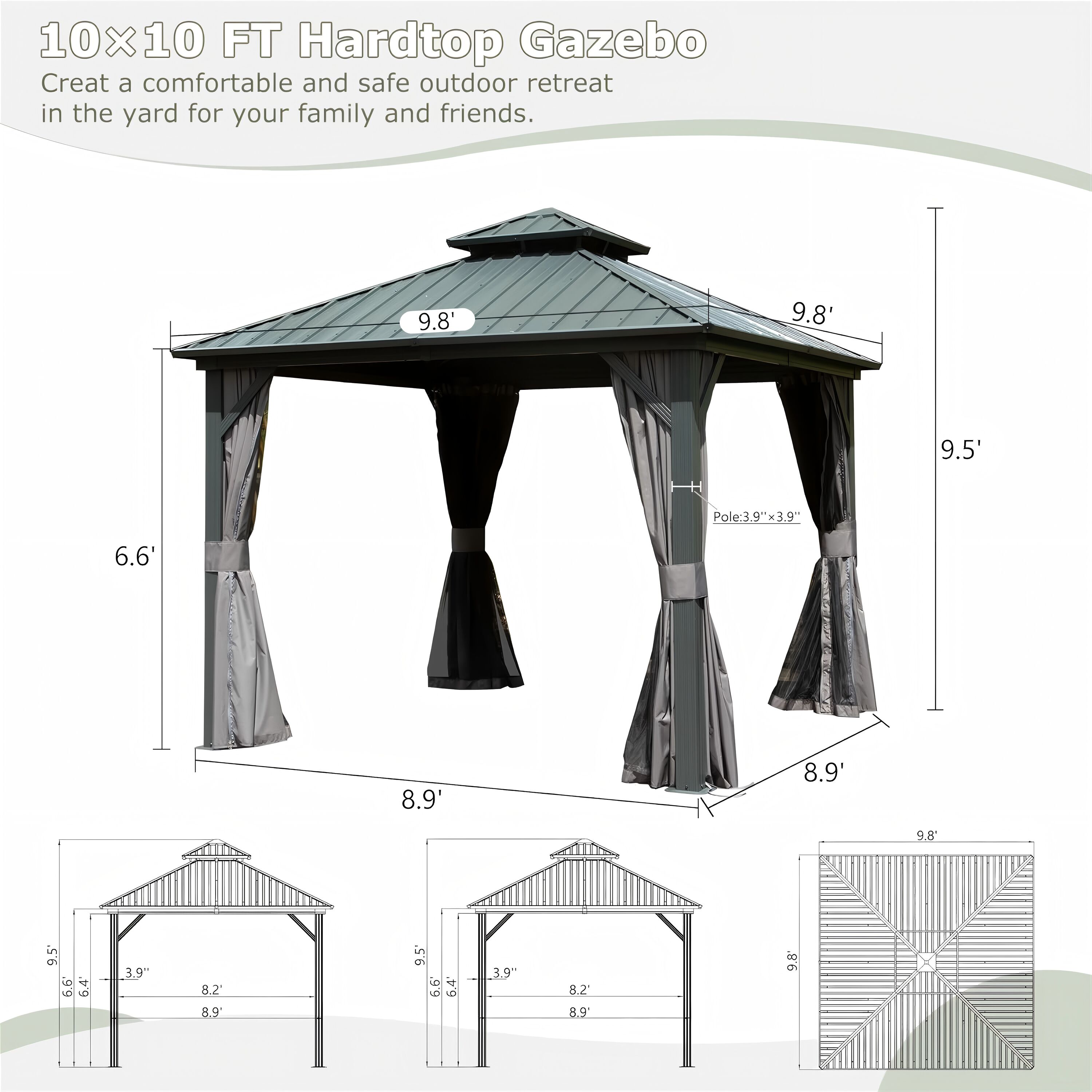 Forclover HYFE-10590GR Wood-Resin-Gazebos - View #4