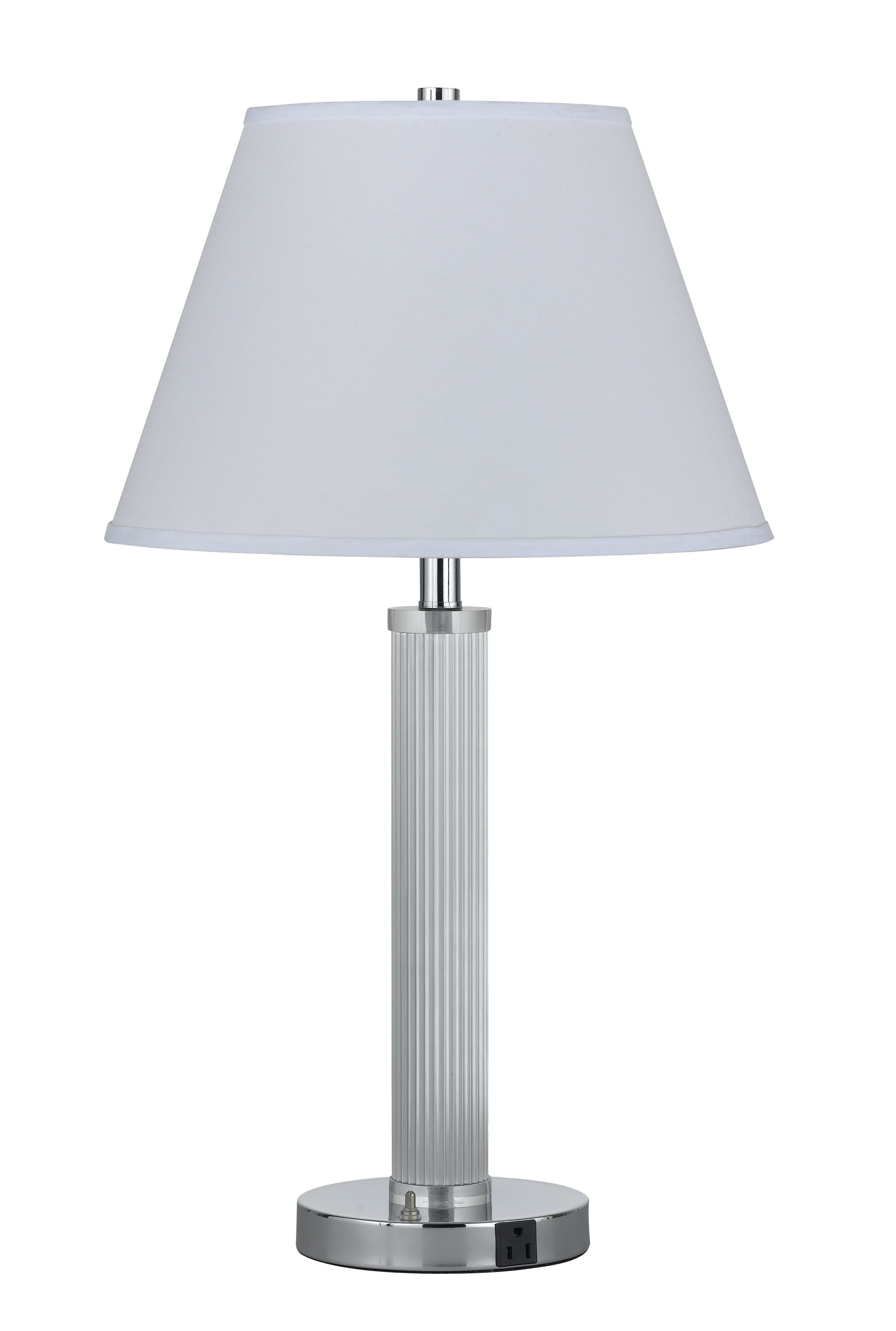  LW-SSLA-8003NS-1CH 18-in Chrome 3-Way Table Lamp with Fabric Shade