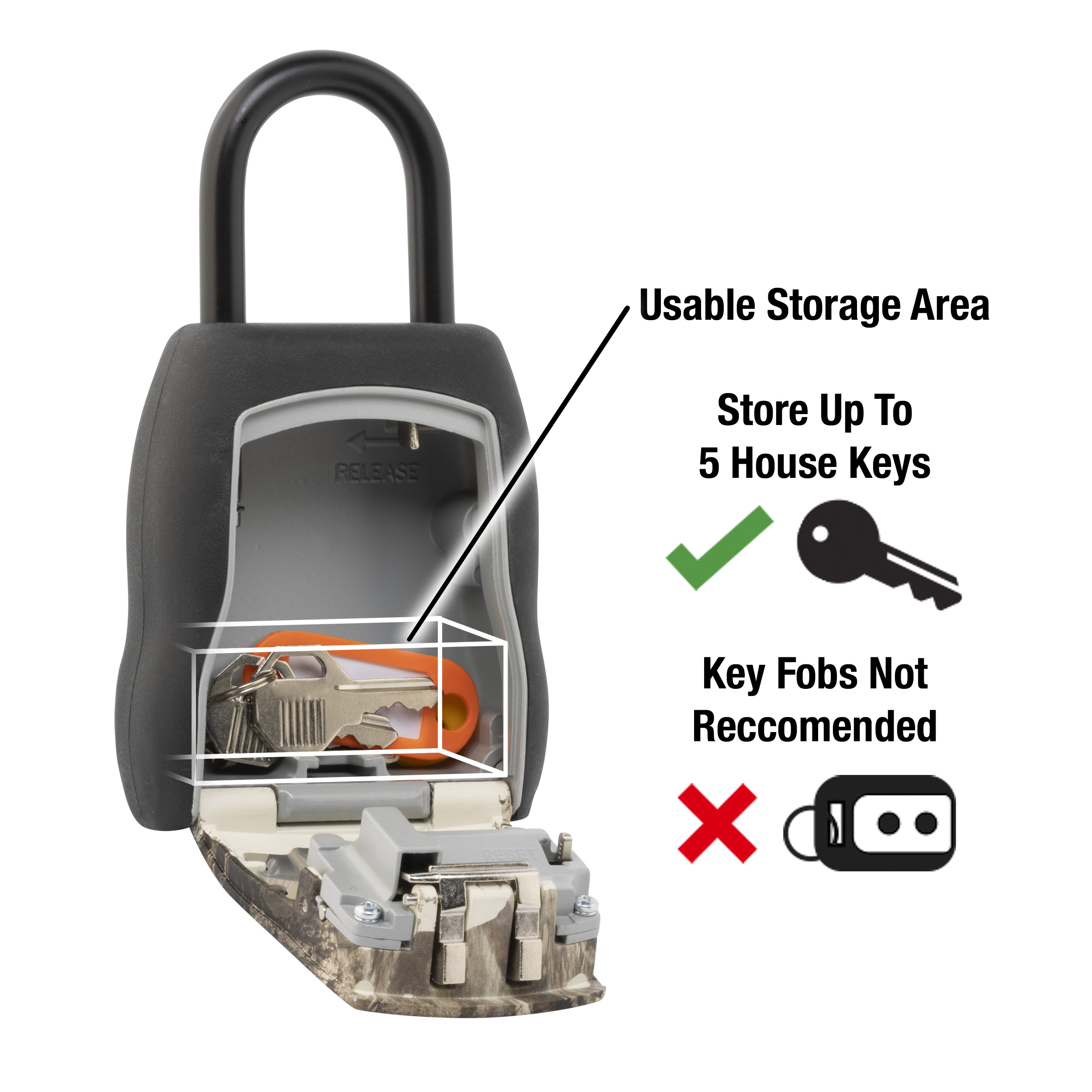 Master Lock Set Your Own Combination Portable Lock Box, 5 Key Capacity