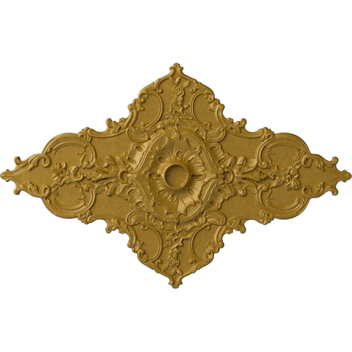 Ekena Millwork CM70X43MLPGS Melchor Diamond 67.25-in W x 43.325-in L Painted Pharaohs Gold Polyurethane Whole Ceiling Medallion