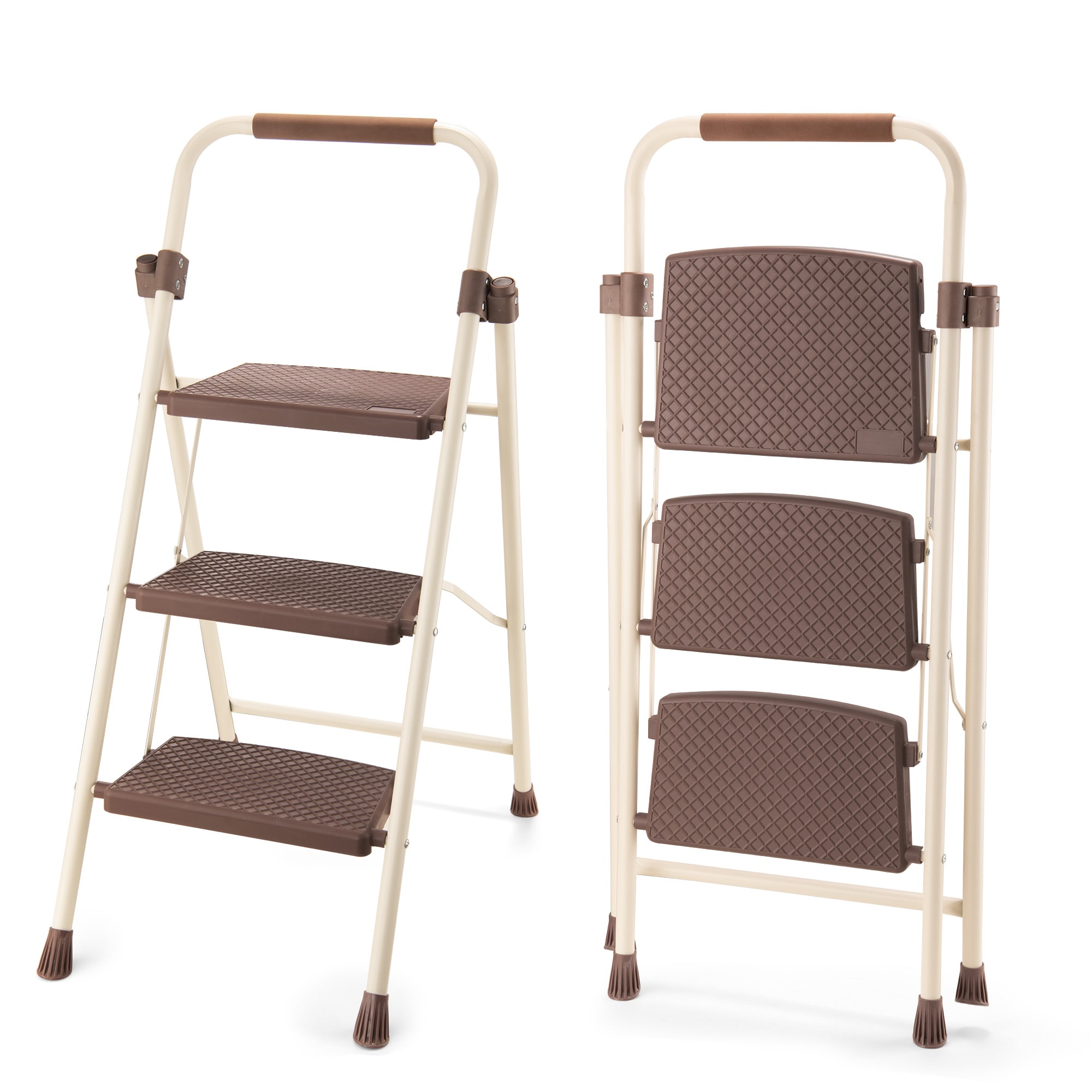 Lirago 3-Step Ladder Folding Step Stool with Wide Anti-Slip Pedal ...