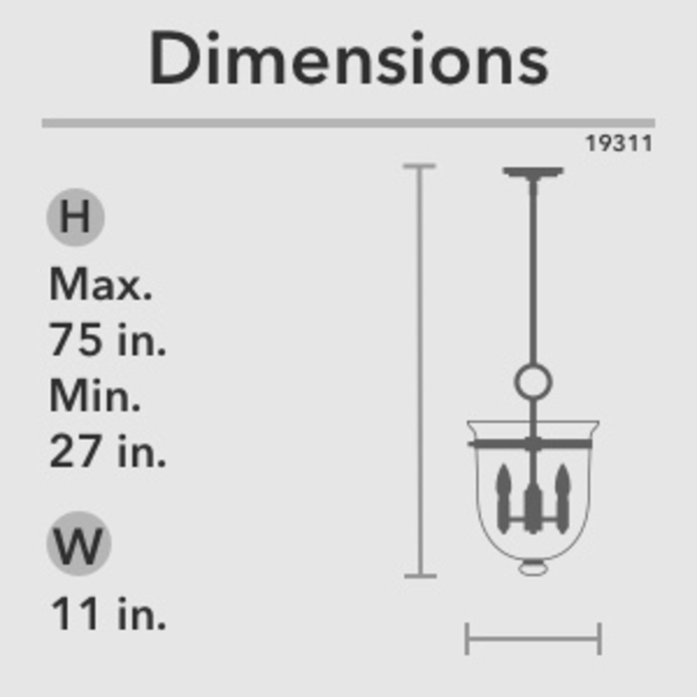 Black Glass 18" LED Pendant Light