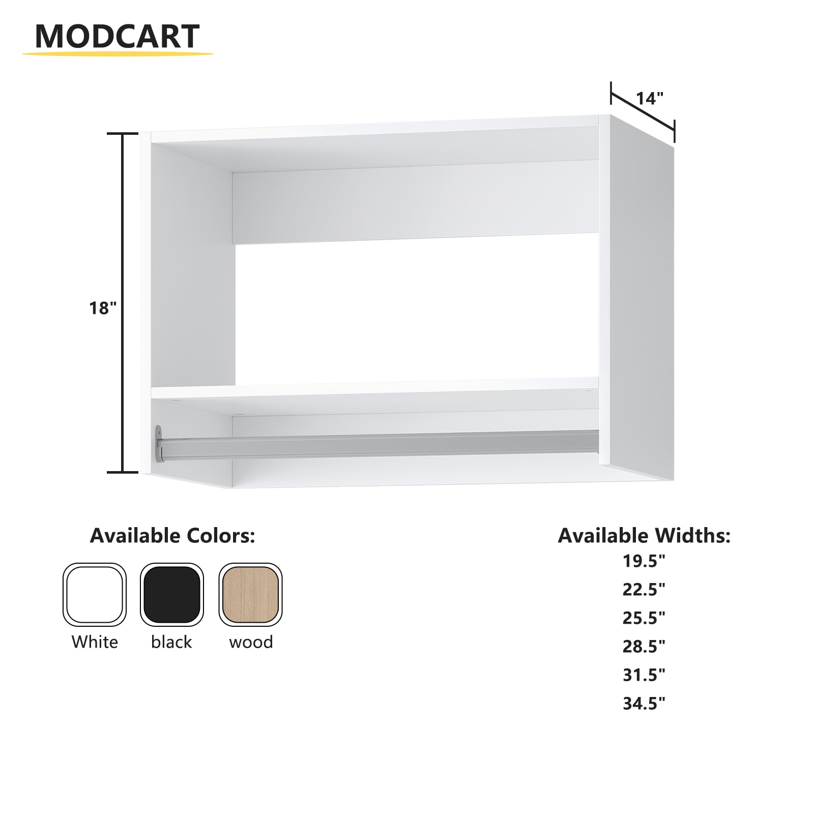 LOVMOR 28.5 inch W White Walk ln Tower Unit Wall mounted 1 Shelf Wood Closet System #SF-L-1YMGW28.5