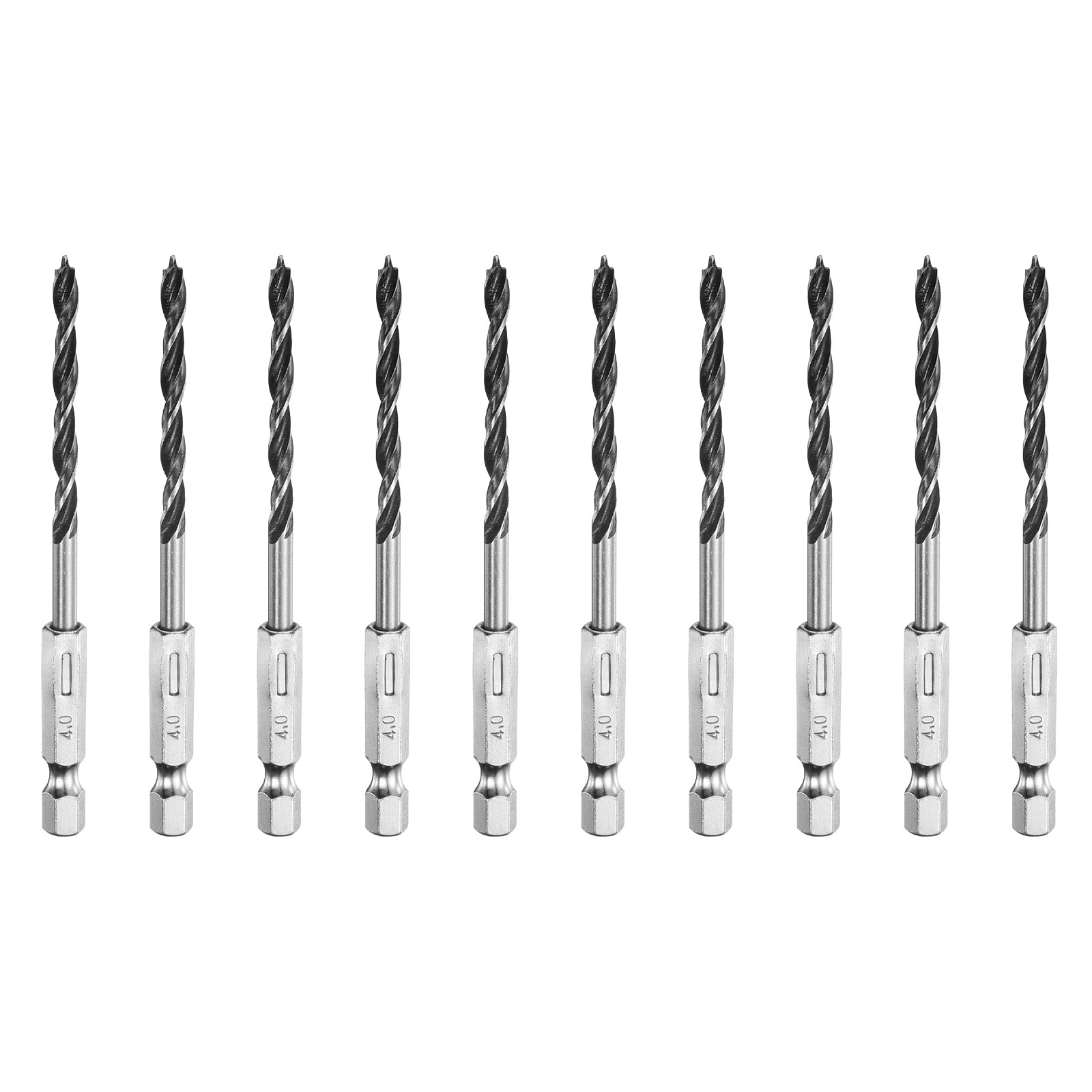 Harfington - 10pcs Brad Point Drill Bits Set 5/32inch Dia High Carbon Steel Spiral Wood Twist Dri...
