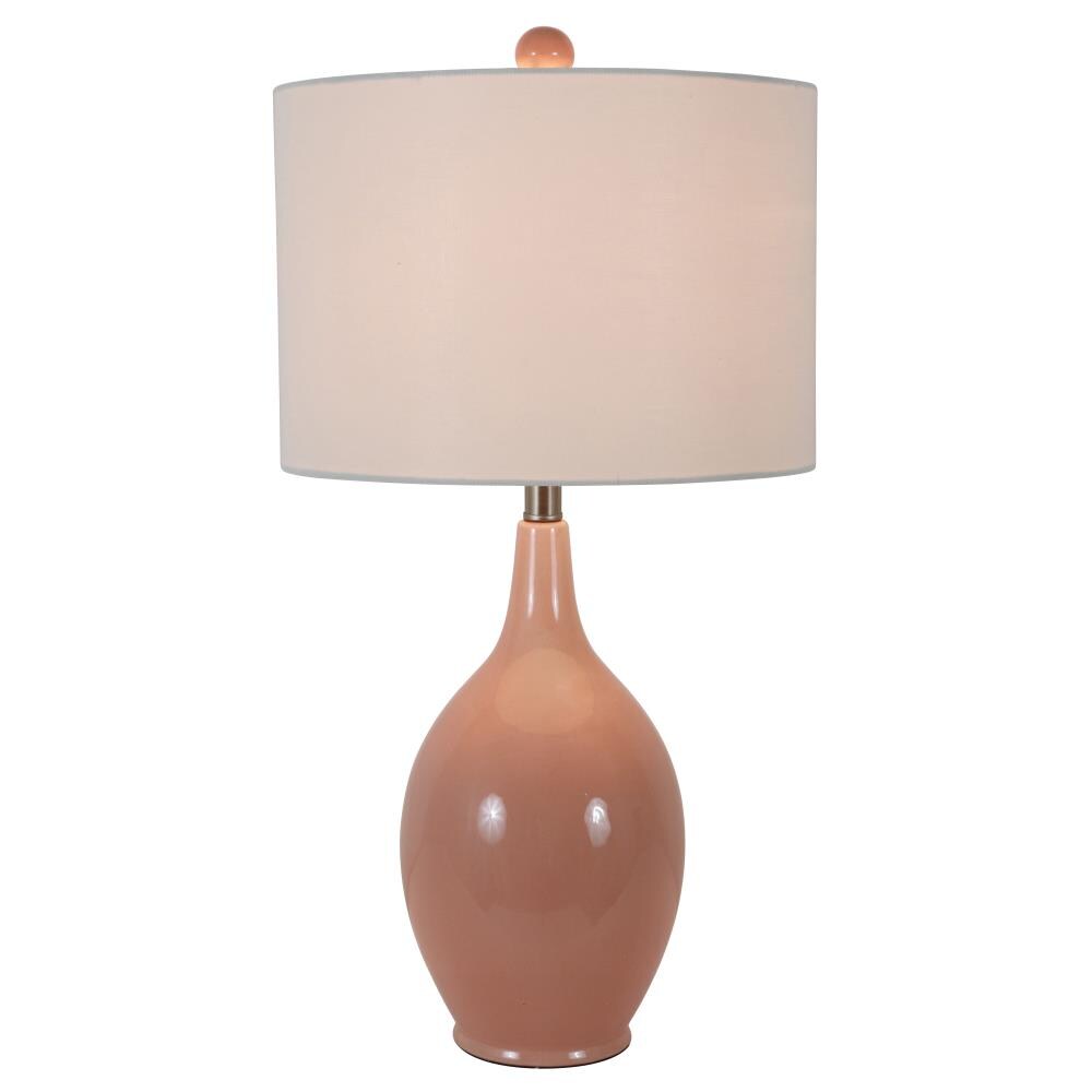 Decor Therapy 27-in Rose Rotary Socket Table Lamp with Linen Shade at ...