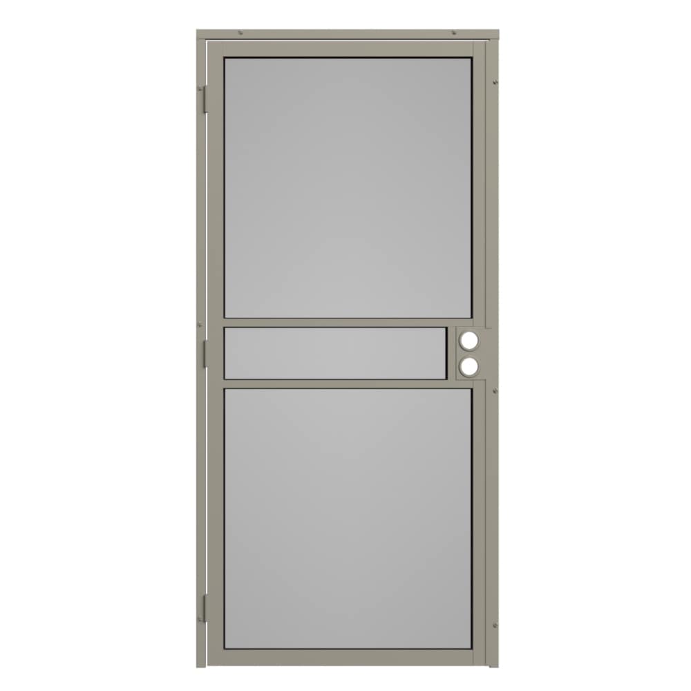 Pasadena 32-in x 81-in Almond Steel Surface Mount Security Door with Black Screen in Off-White | - Gatehouse 91904081