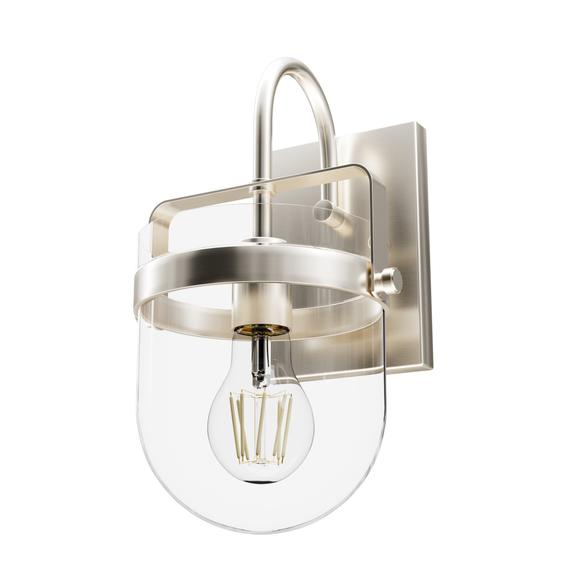 Hunter 19842 Karloff 7.5-in W 1 -Light Brushed Nickel Transitional Wall Sconce
