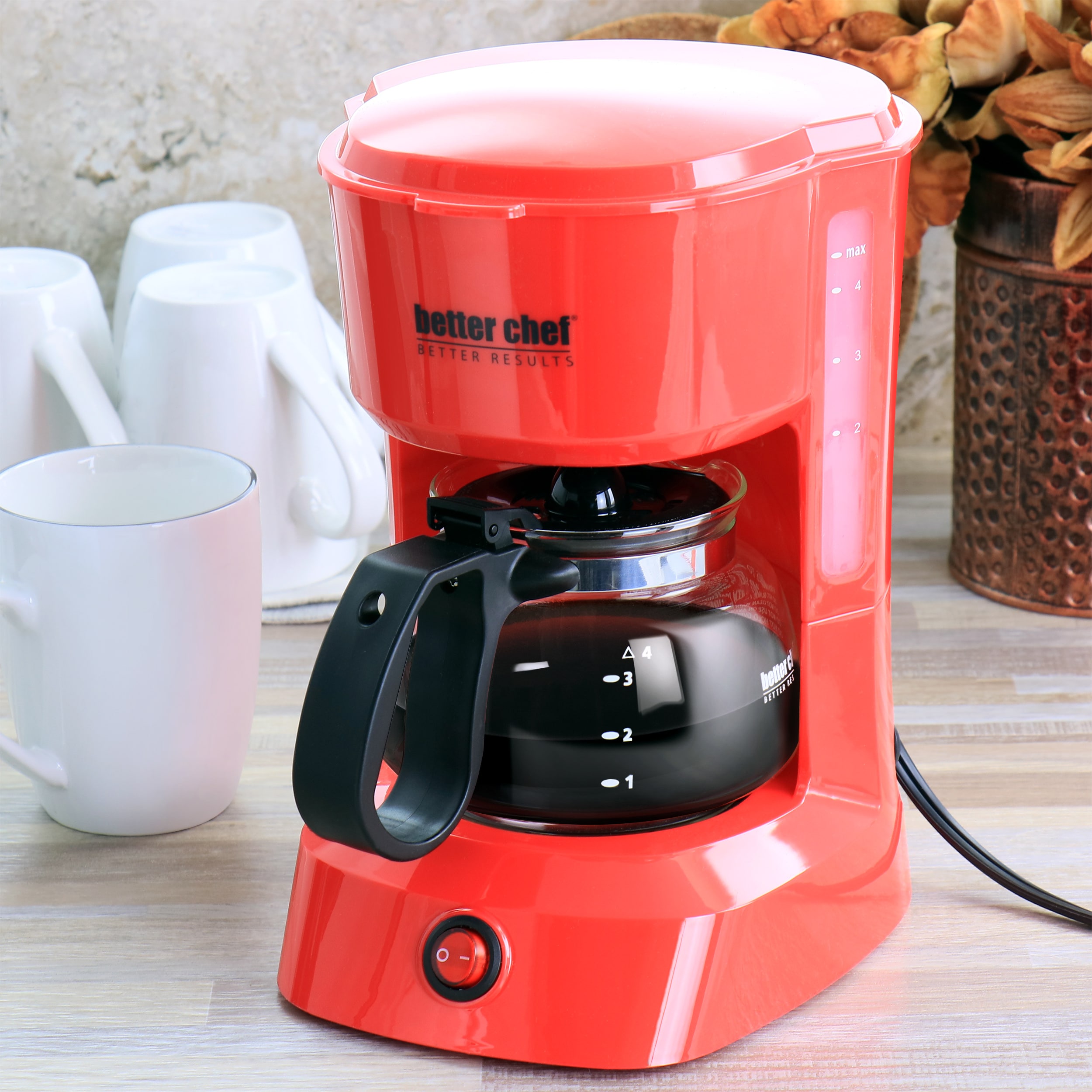 Better Chef 12-Cup Red Residential Drip Coffee Maker in the Coffee