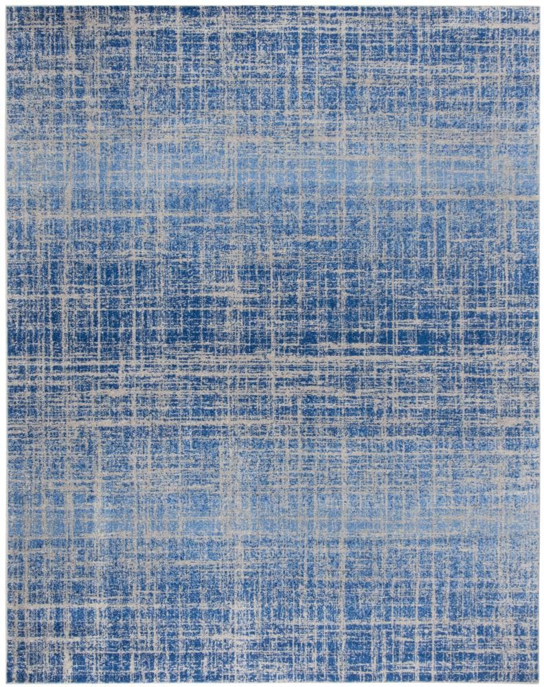 Safavieh ADR116D-8 Adirondack Lannet 8 x 10 (ft) Loomed Polypropylene Blue/Silver Rectangular Indoor Abstract Industrial Area rug