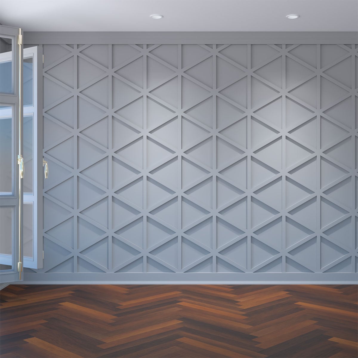 Ekena Millwork WALP24X24PEN 15-1/2-in x 23-3/8-in Smooth Paintable/Stainable White PVC Fretwork Wall Panel ( 4.38-sq ft )