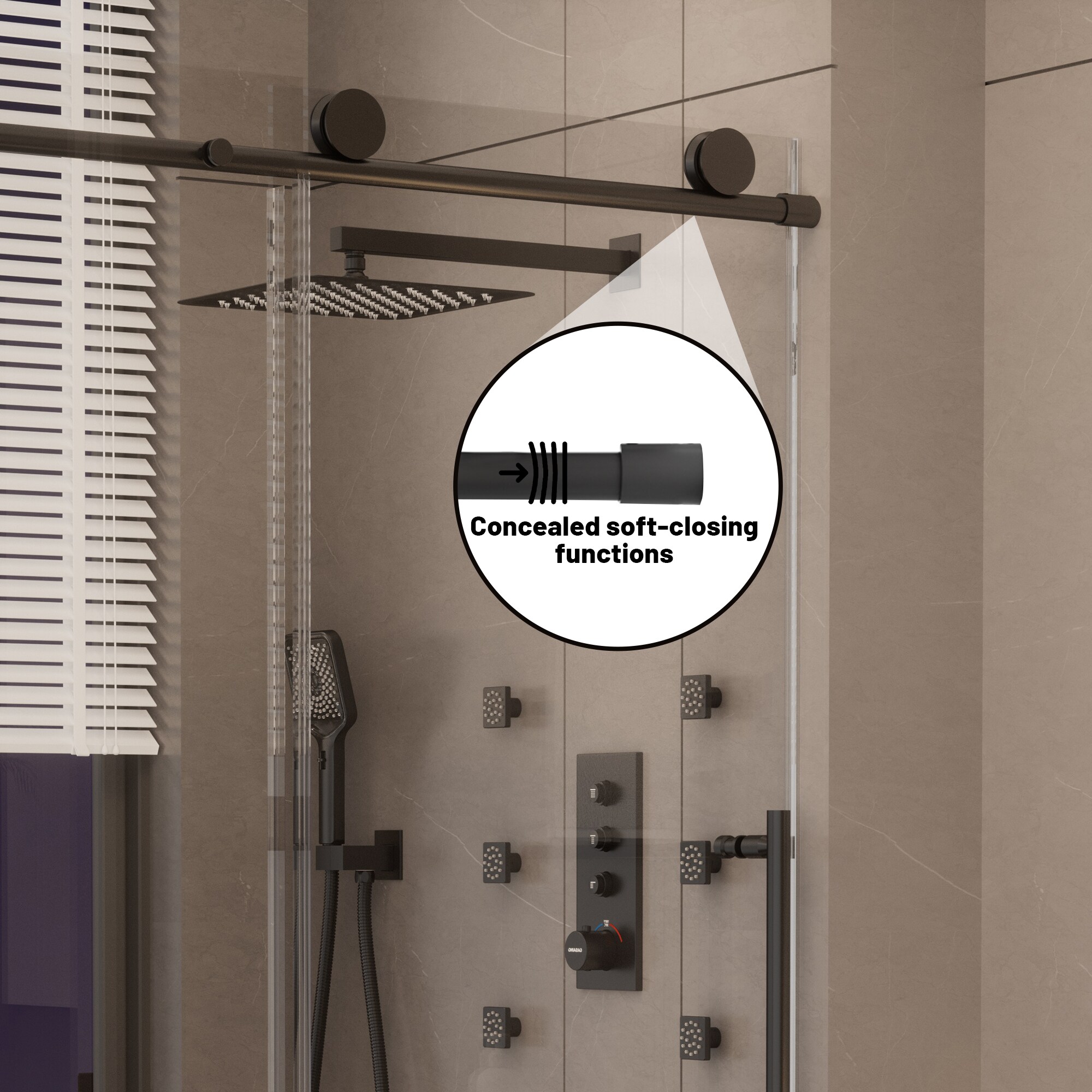CASAINC CA-LBD6-4876MB Shower-Doors - View #6