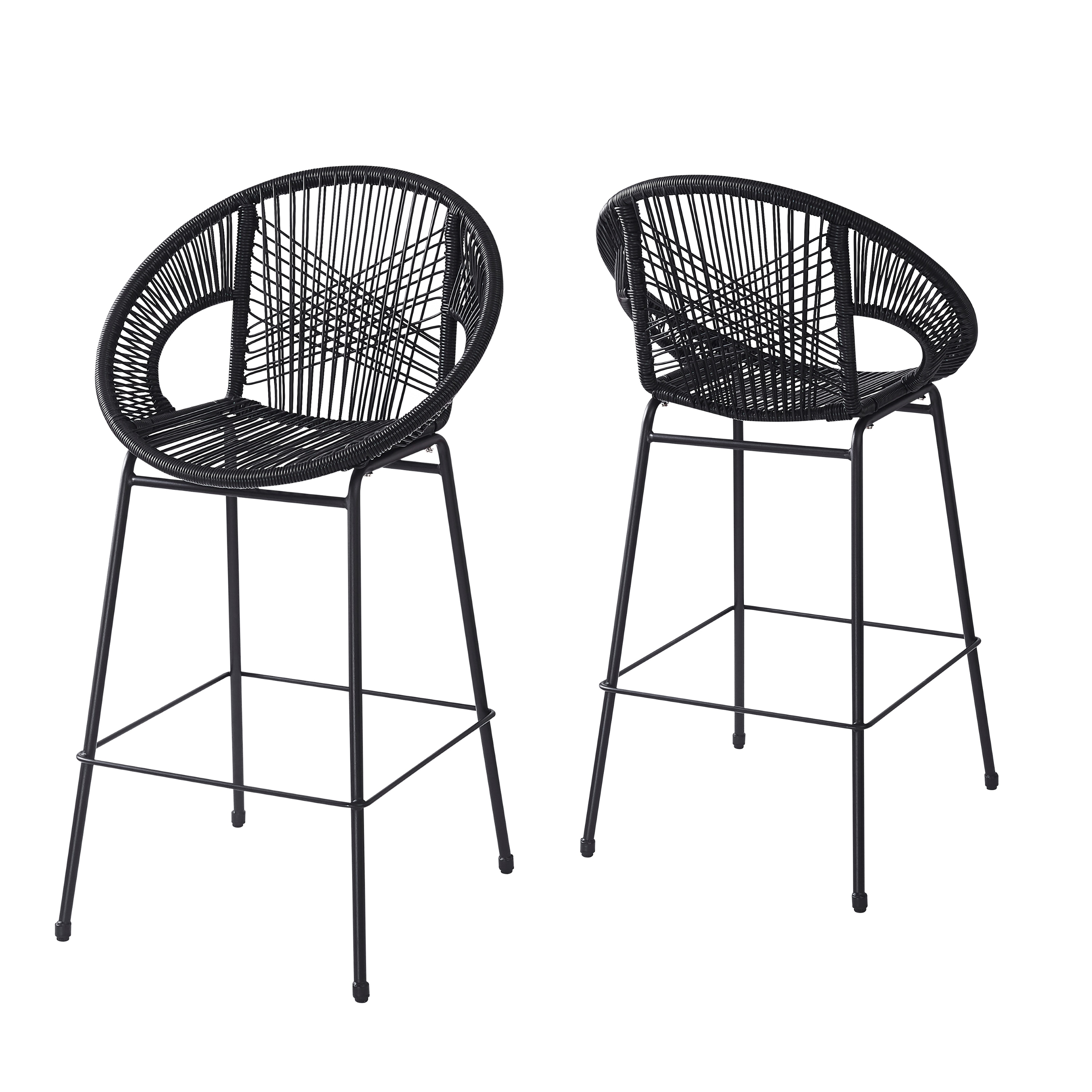 Christopher Knight Home 326591 Ferrara Stylish and Durable Outdoor Wicker Barstools  Set of 2