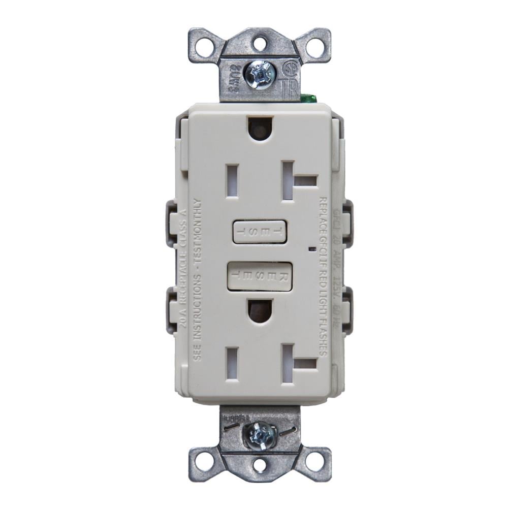 Hubbell GFT20LAZ 20-Amp 125-volt Tamper Resistant GFCI Residential/Commercial Decorator Outlet, Light Almond