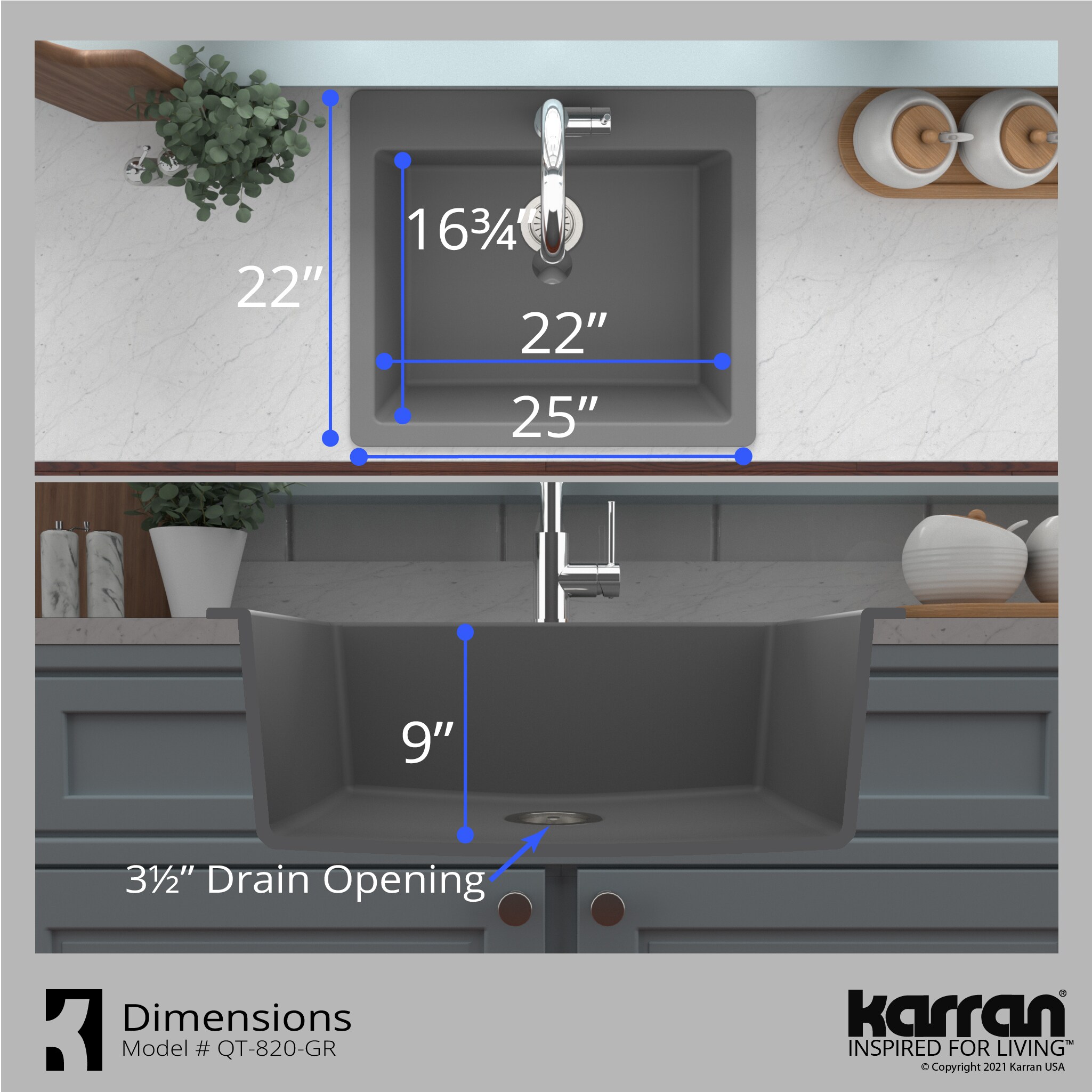 Karran QT-820-GR Kitchen-Sinks - View #8