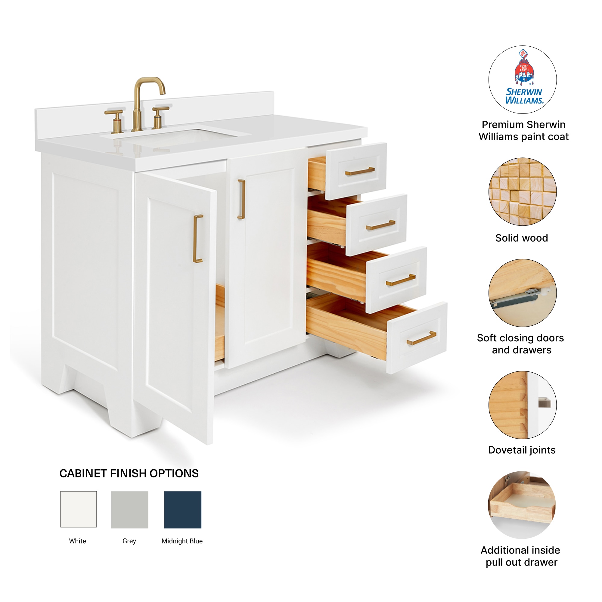 ARIEL Q043SLWQRVOWHT Bath-Vanity-Combo - View #4