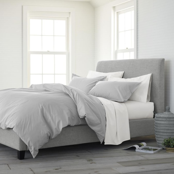 Ecopure Comfort Wash Bedding, Pale Grey Duvet Cover