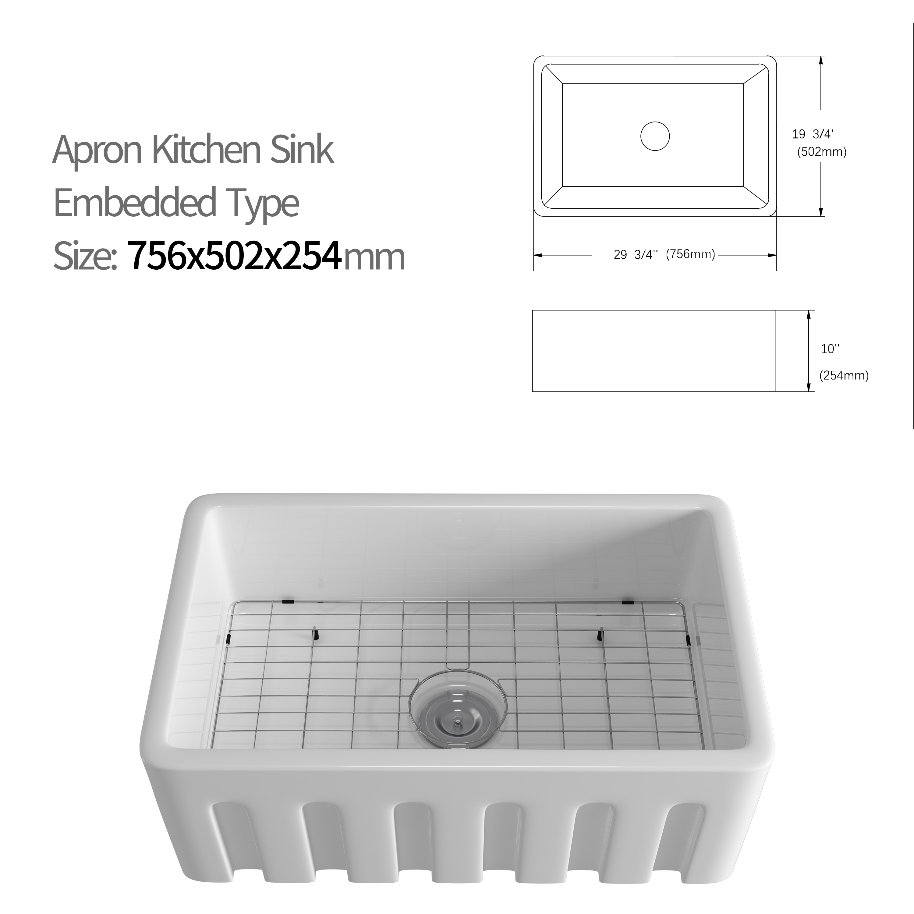CASAINC SL-LAWH3019R1 Kitchen-Sinks - View #3