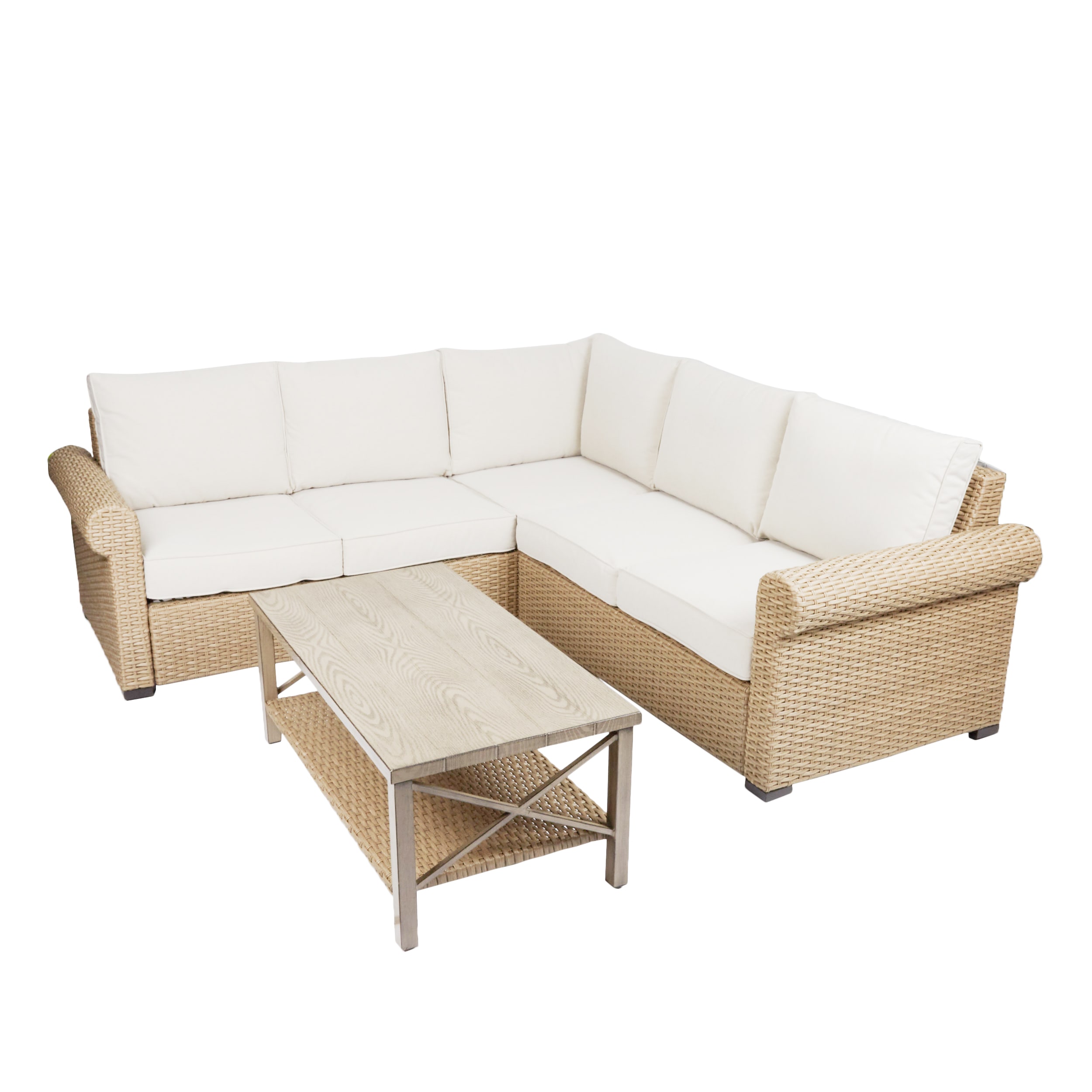 Belham living cara all discount weather wicker sectional sofa set