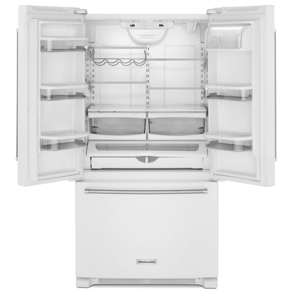 KitchenAid 20-cu ft Counter-depth French Door Refrigerator with Ice Maker  (White) ENERGY STAR in the French Door Refrigerators department at