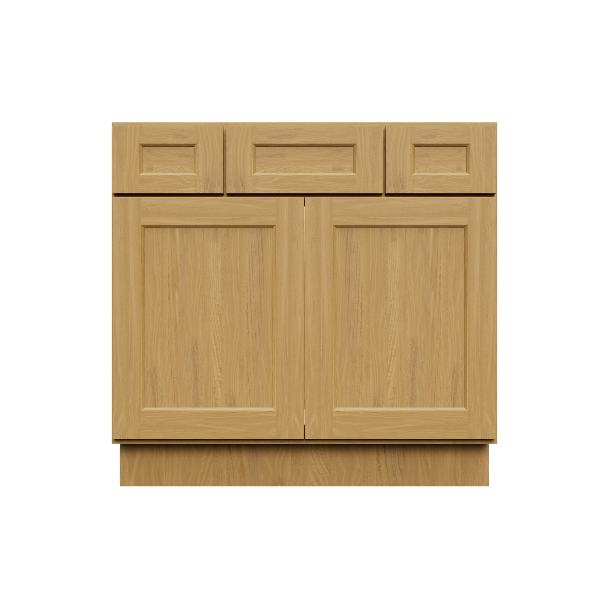 HomLux 36-in W x 34.5-in H x 21-in D Shaker Chestnut Vanity Base Ready to Assemble (RTA) Plywood Cabinet Recessed Panel Shaker