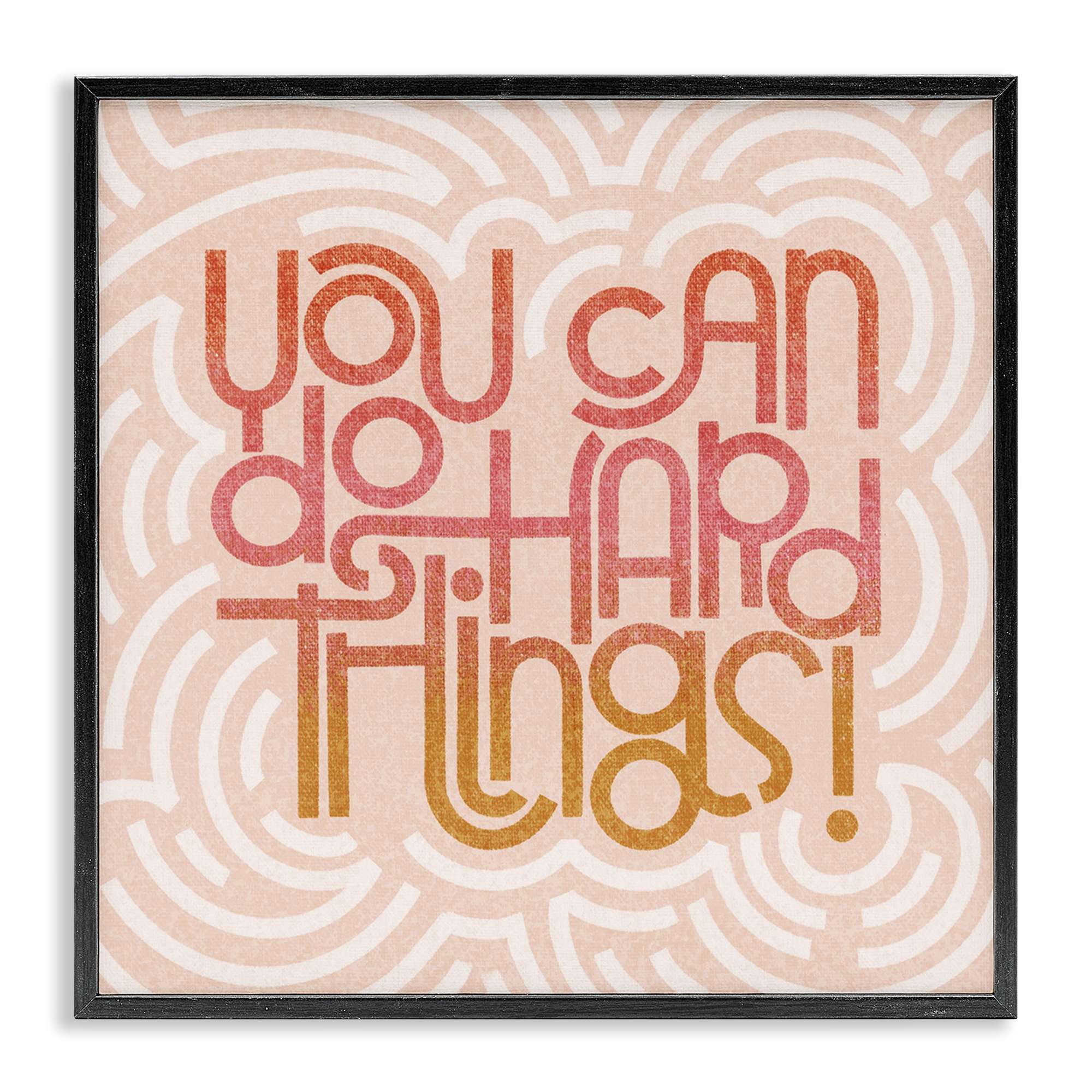 Stupell Industries BT-430-FR-12X12 Pastel You Can Do Hard Things Black Framed Giclee Art By Sarah Hickman 12 x 12
