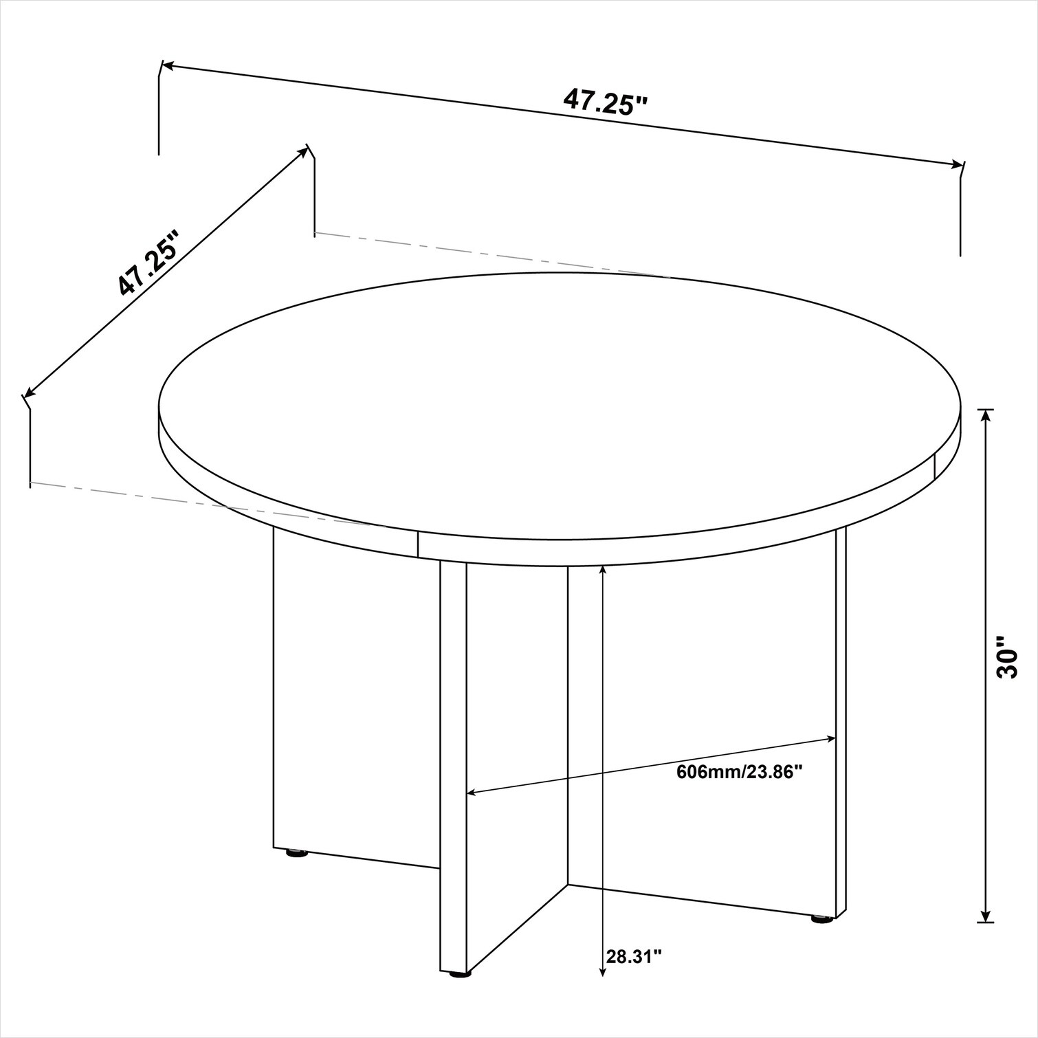 chillscreamni 63-Inch Round Dining Table with Cross Legs Mango Wood ...
