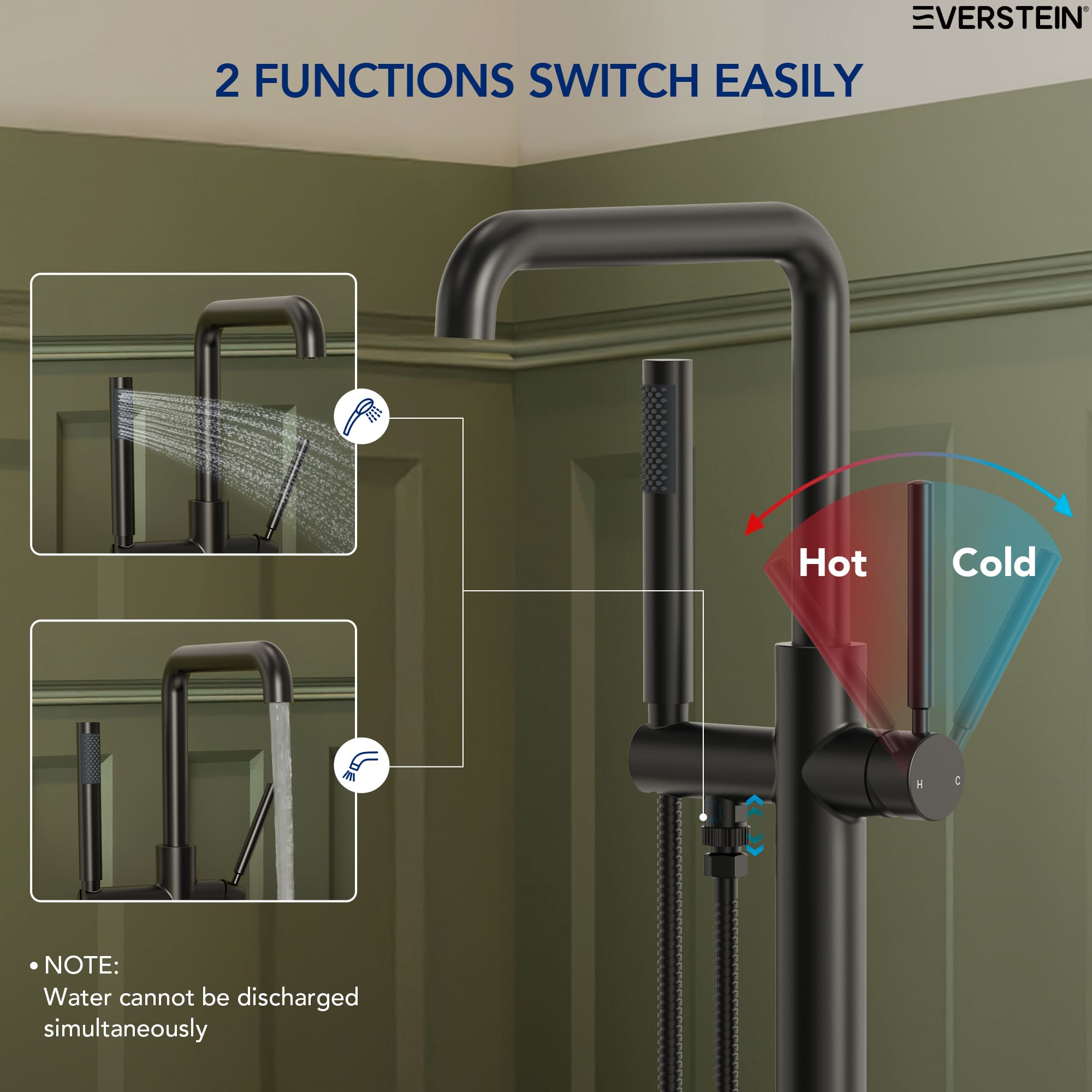 EVERSTEIN SFS-1155-BK Roman-Tub-Faucets - View #5
