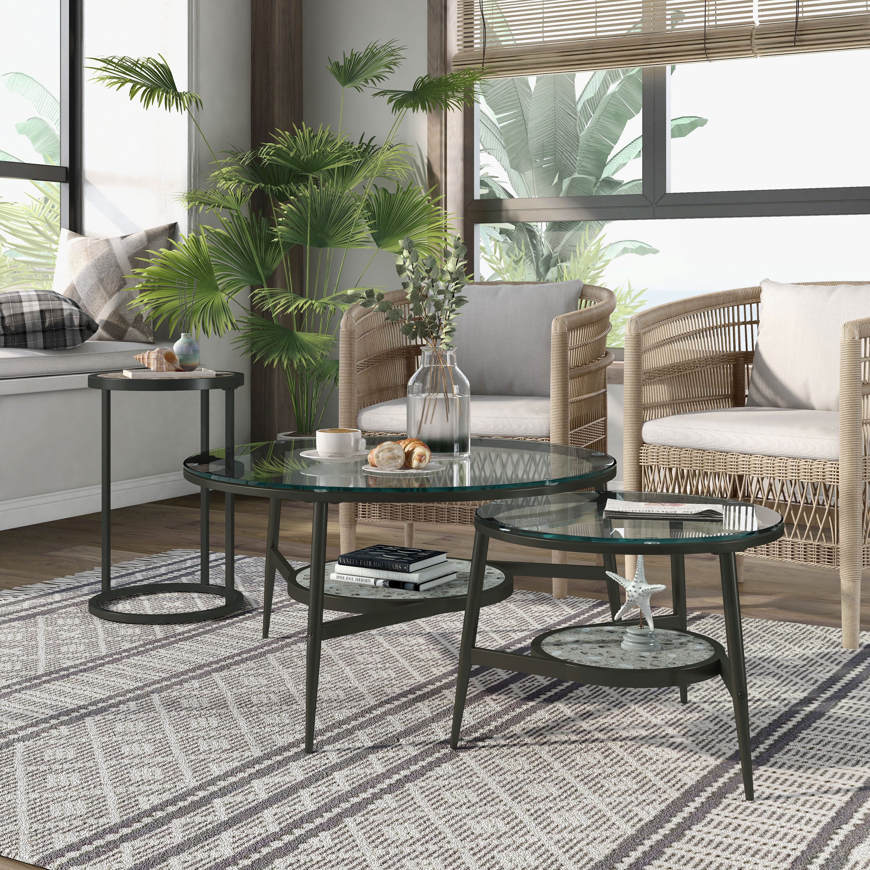 Furniture of America IDF-AC250 Accent-Table-Sets - View #3